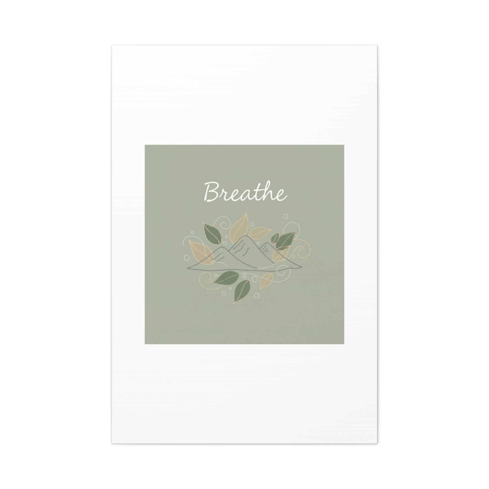 Breathe Mountain Line Canvas | Nature Symbols, Minimal Forest Wall Art