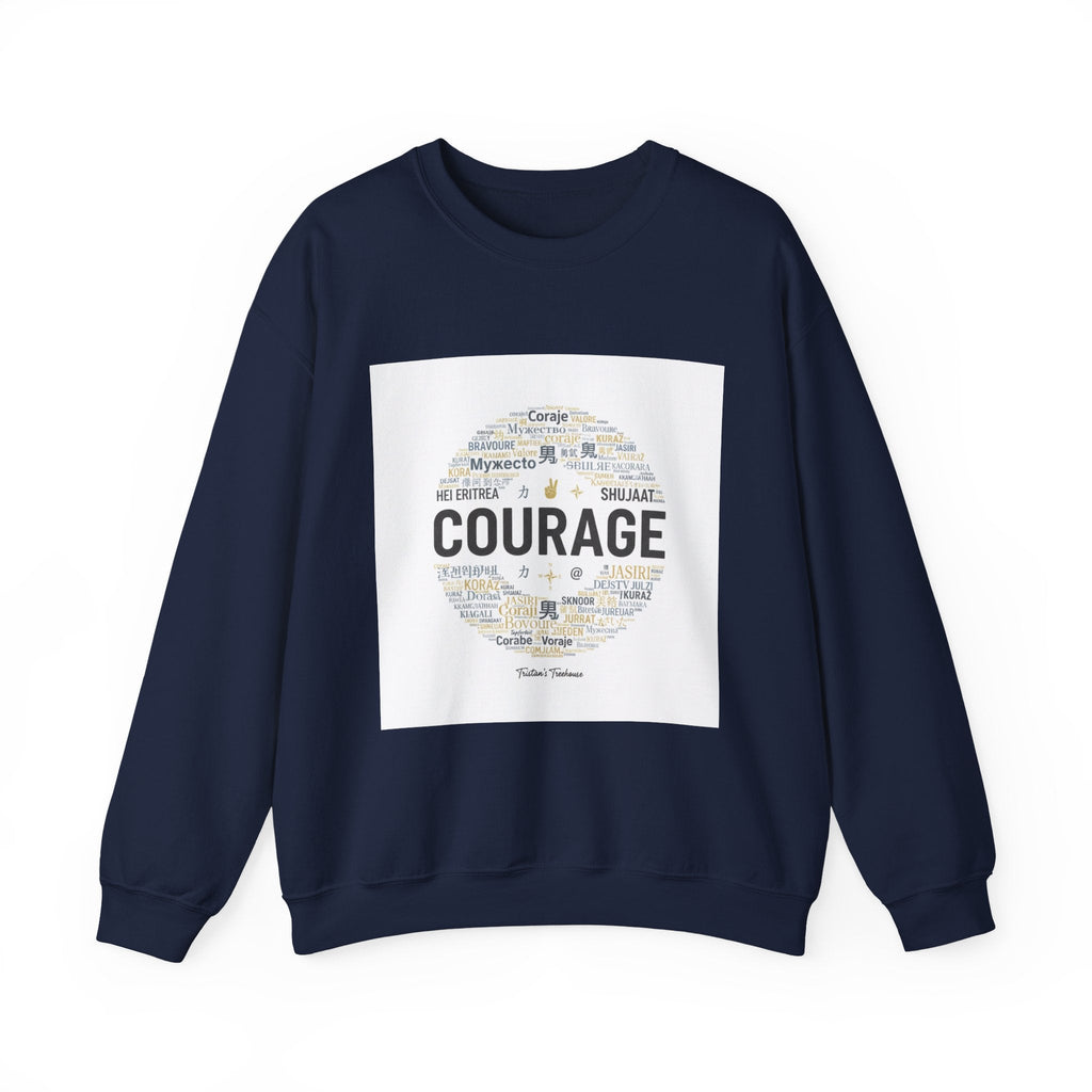 Courage wordcloud Sweatshirt | Fresh Start minimal renewal apparel