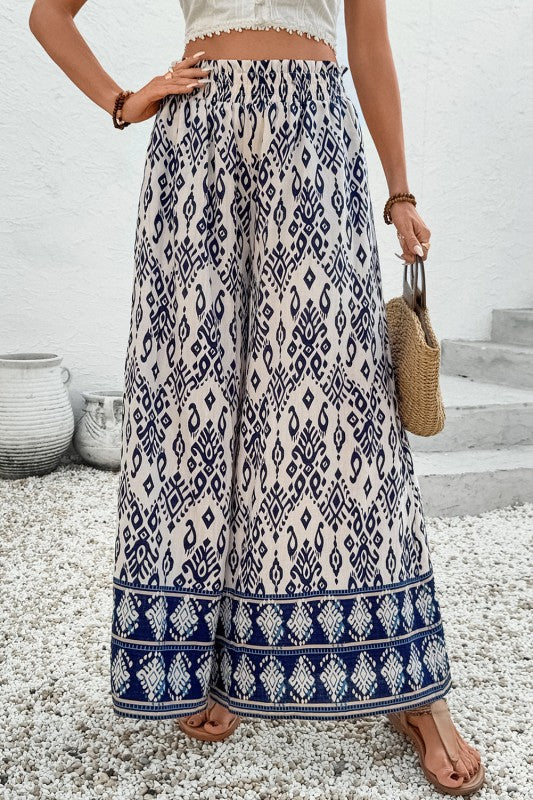 Giovanna Boho Pattern High Waist Wide Leg Loose Pa