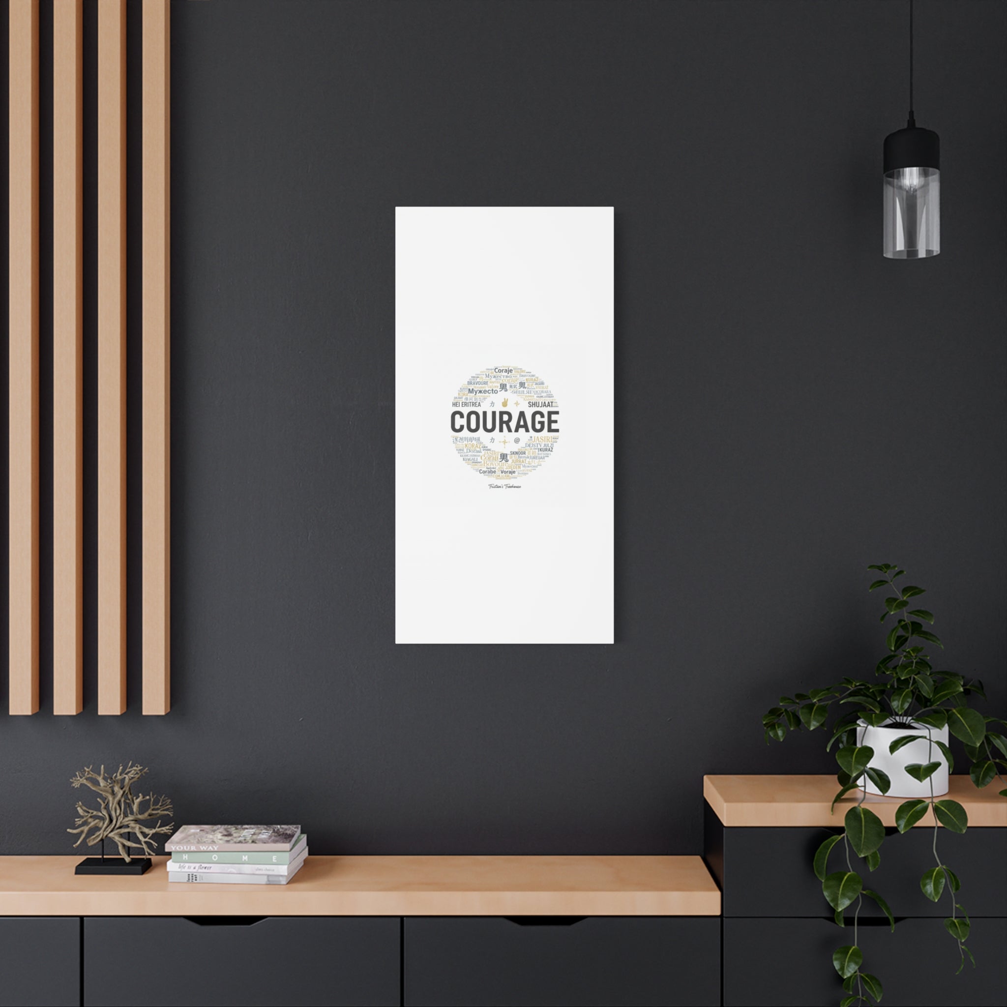 Courage Word Cloud Canvas | Fresh-Start Minimalism art print