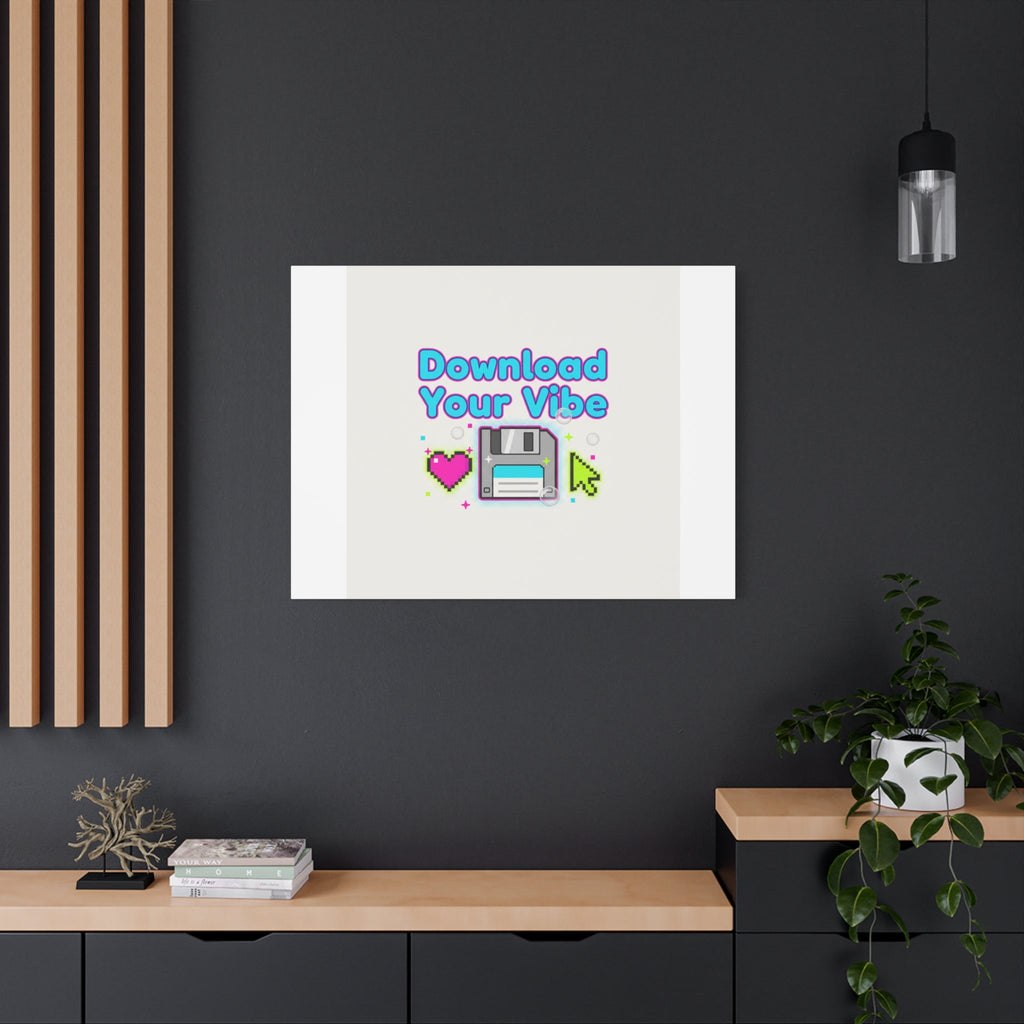 Download Your Vibe Canvas | Y2K Retro Tech, Pixel Floppy Disk Poster