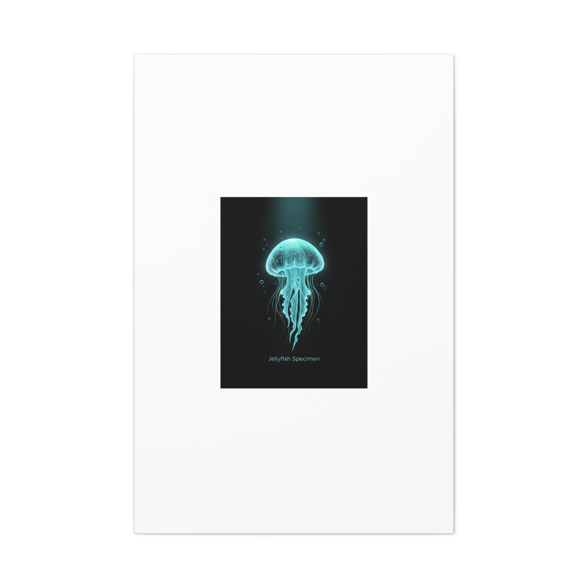 Bioluminescent Jellyfish Art Canvas | Deep Sea Aesthetic, Neon Glow