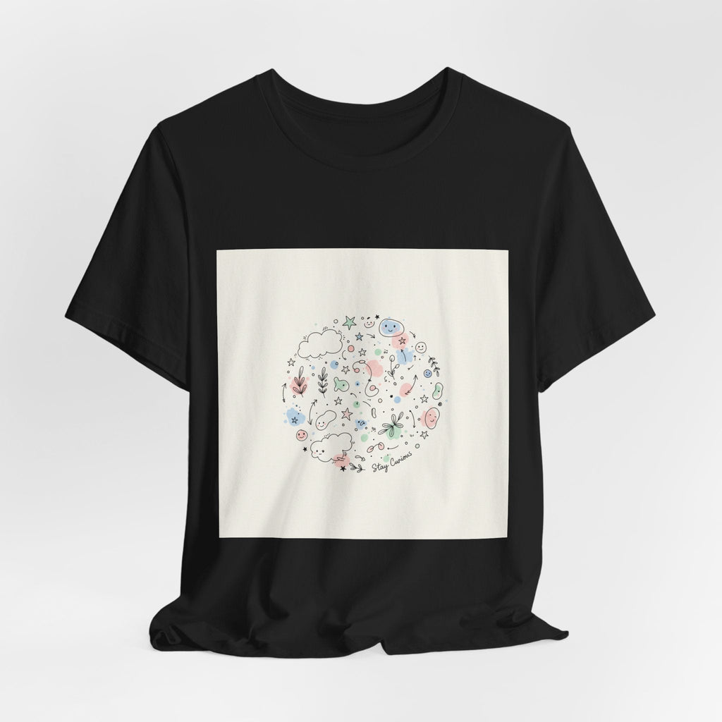 Botanical Doodle Circle Tee | hand drawn line drawing, sketch pattern