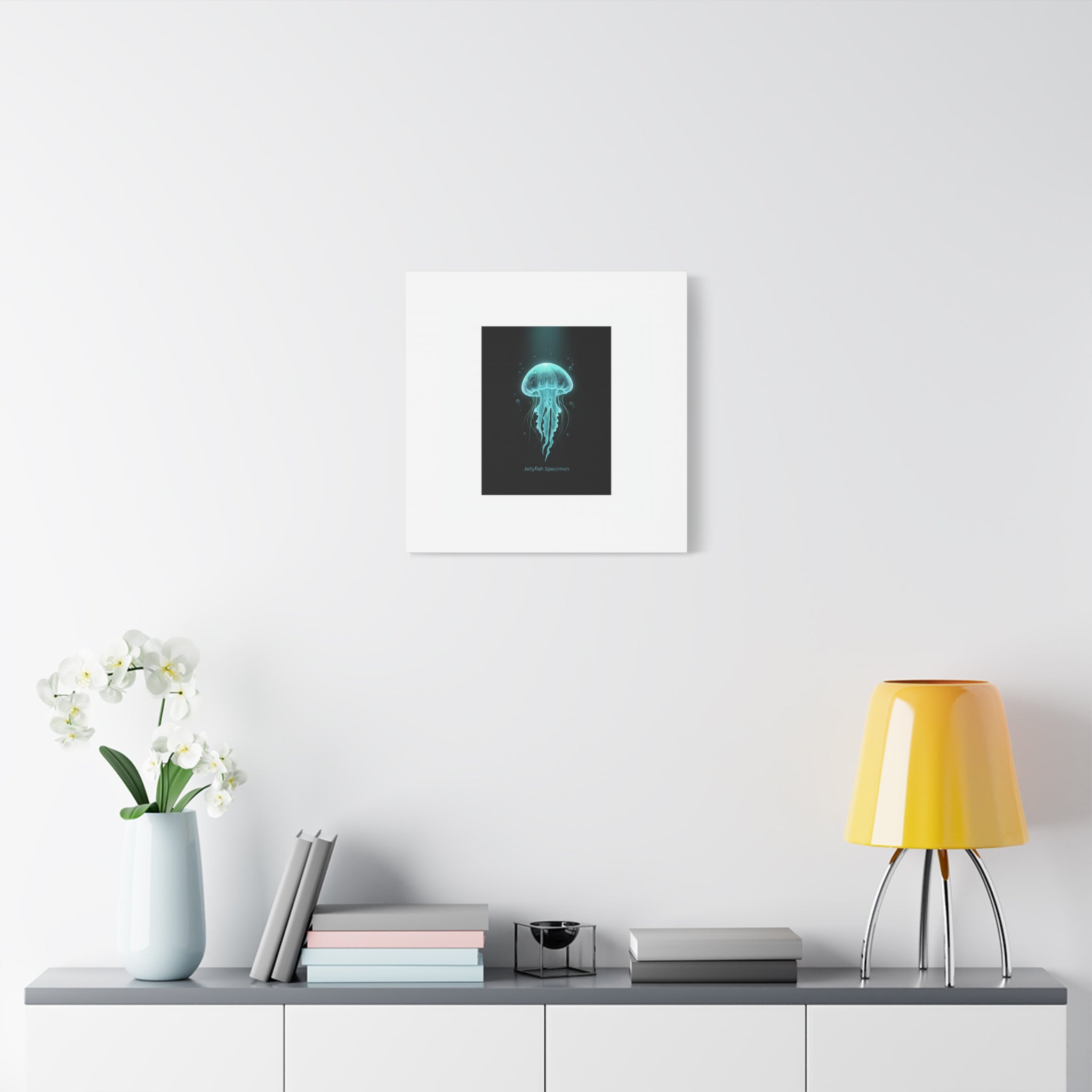 Bioluminescent Jellyfish Art Canvas | Deep Sea Aesthetic, Neon Glow