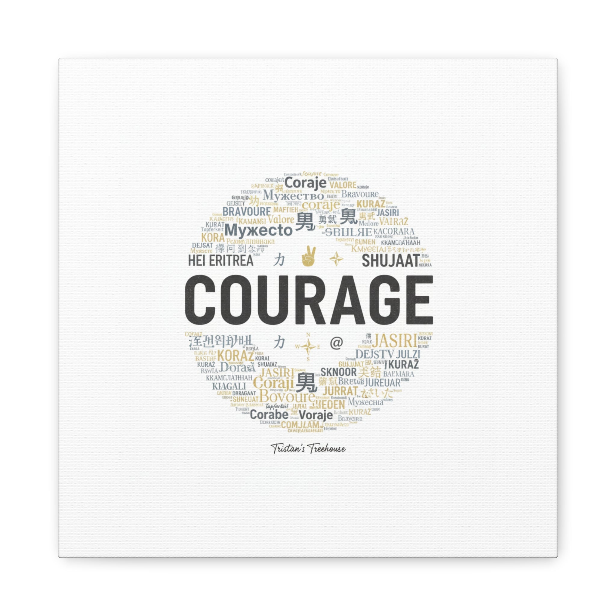 Courage Word Cloud Canvas | Fresh-Start Minimalism art print