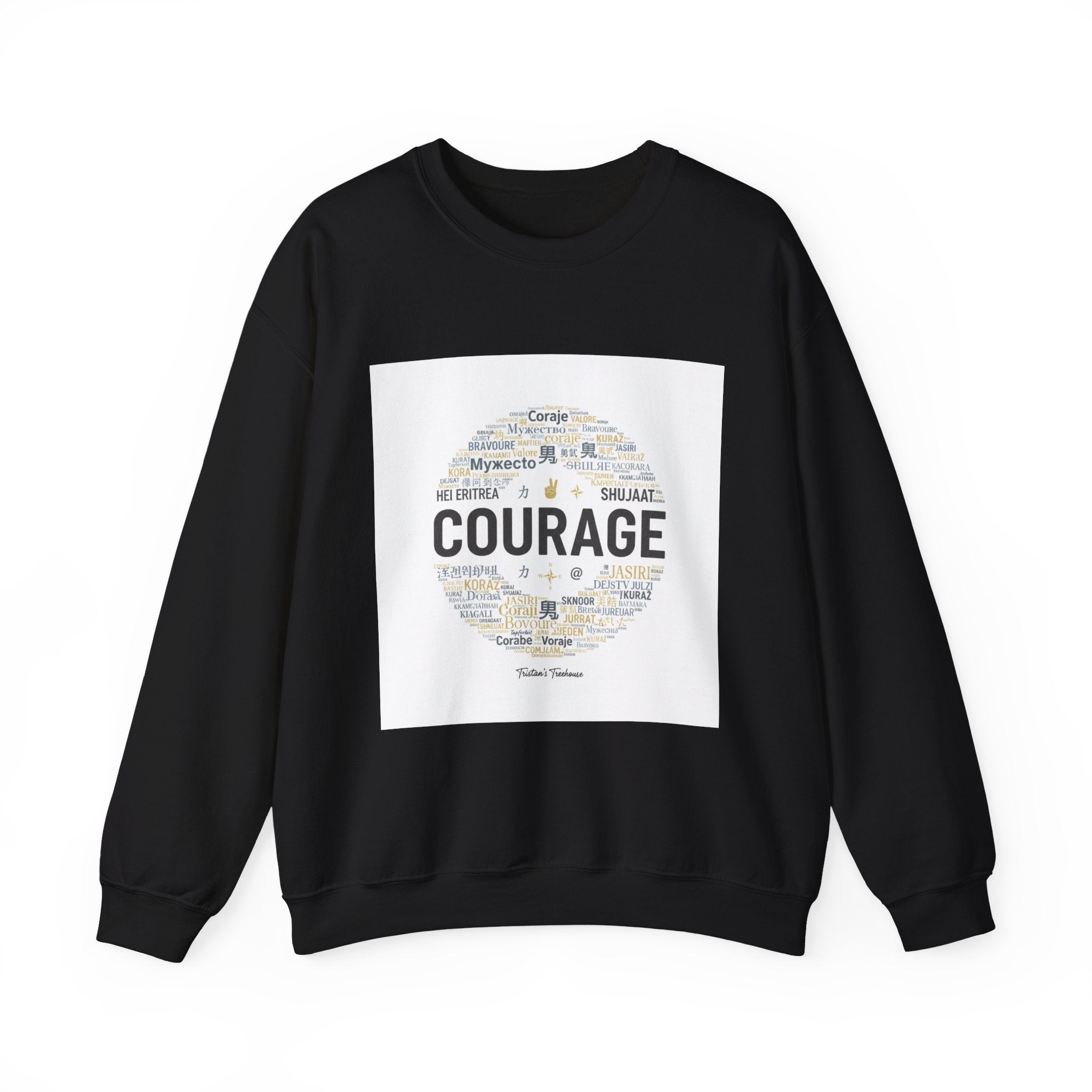 Courage wordcloud Sweatshirt | Fresh Start minimal renewal apparel