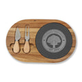 Engraved Tristans Treehouse Acacia Charcuterie Board with Slate Insert & Cheese Knives