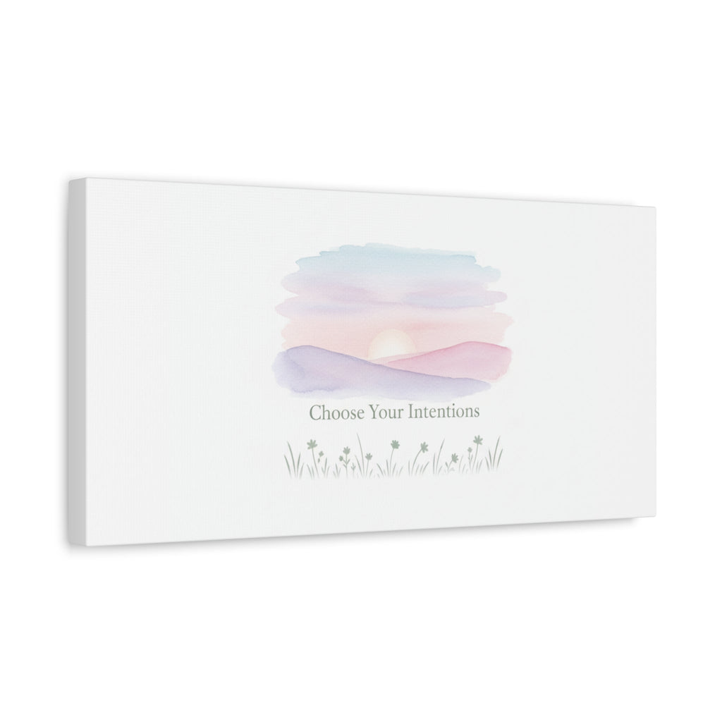 Choose Your Intentions Canvas, soft wellness poster, pastel gradient mindfulness art