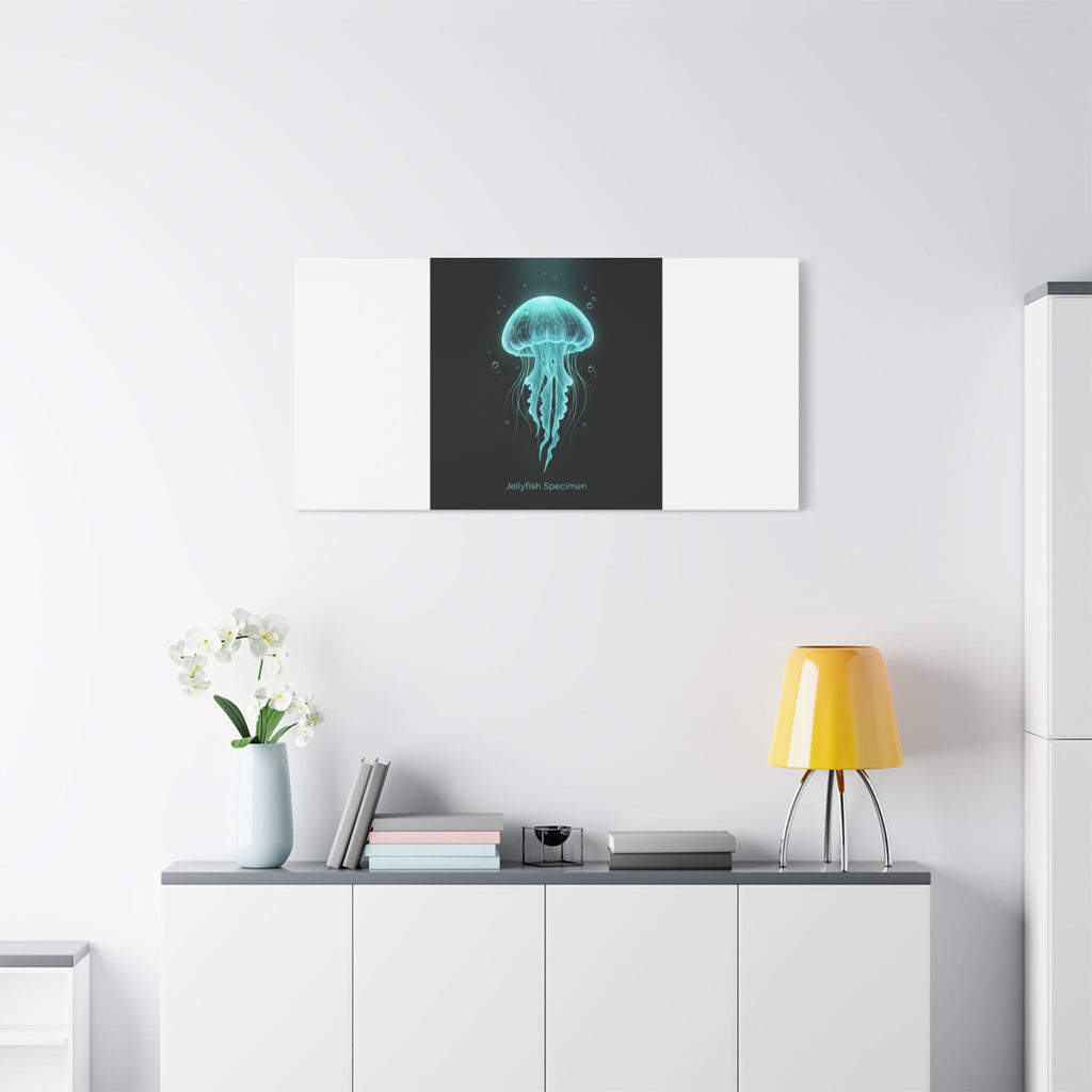Bioluminescent Jellyfish Art Canvas | Deep Sea Aesthetic, Neon Glow