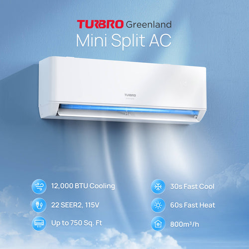 (Open Box) Greenland Single Zone WiFi Mini Split AC with Heat Pump (R410A)