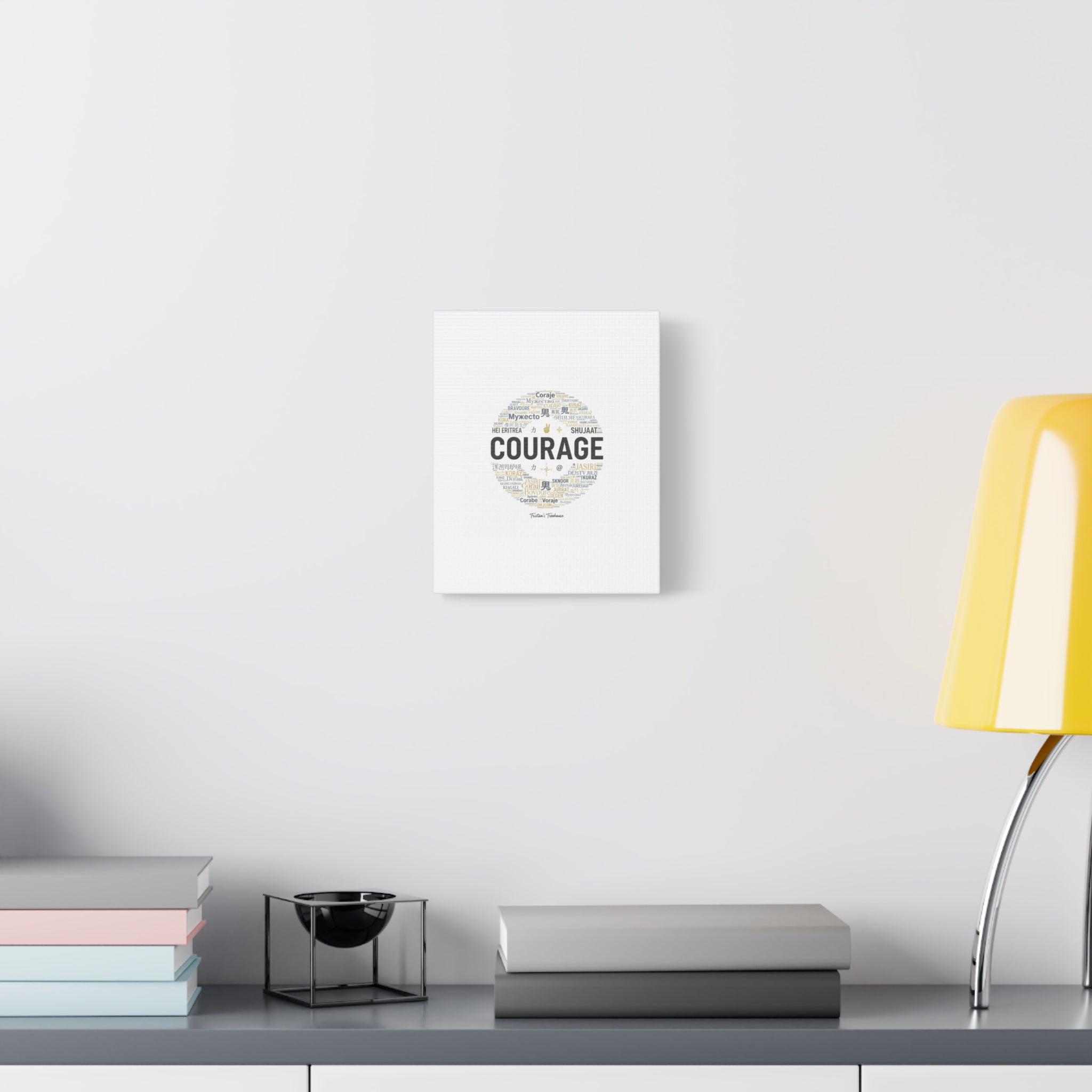 Courage Word Cloud Canvas | Fresh-Start Minimalism art print