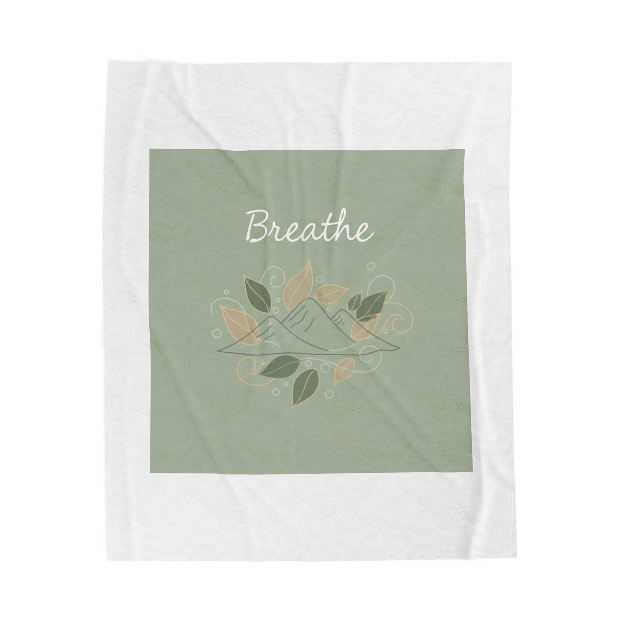 Breathe Mountain Line Blanket | nature vibes, calming forest symbols