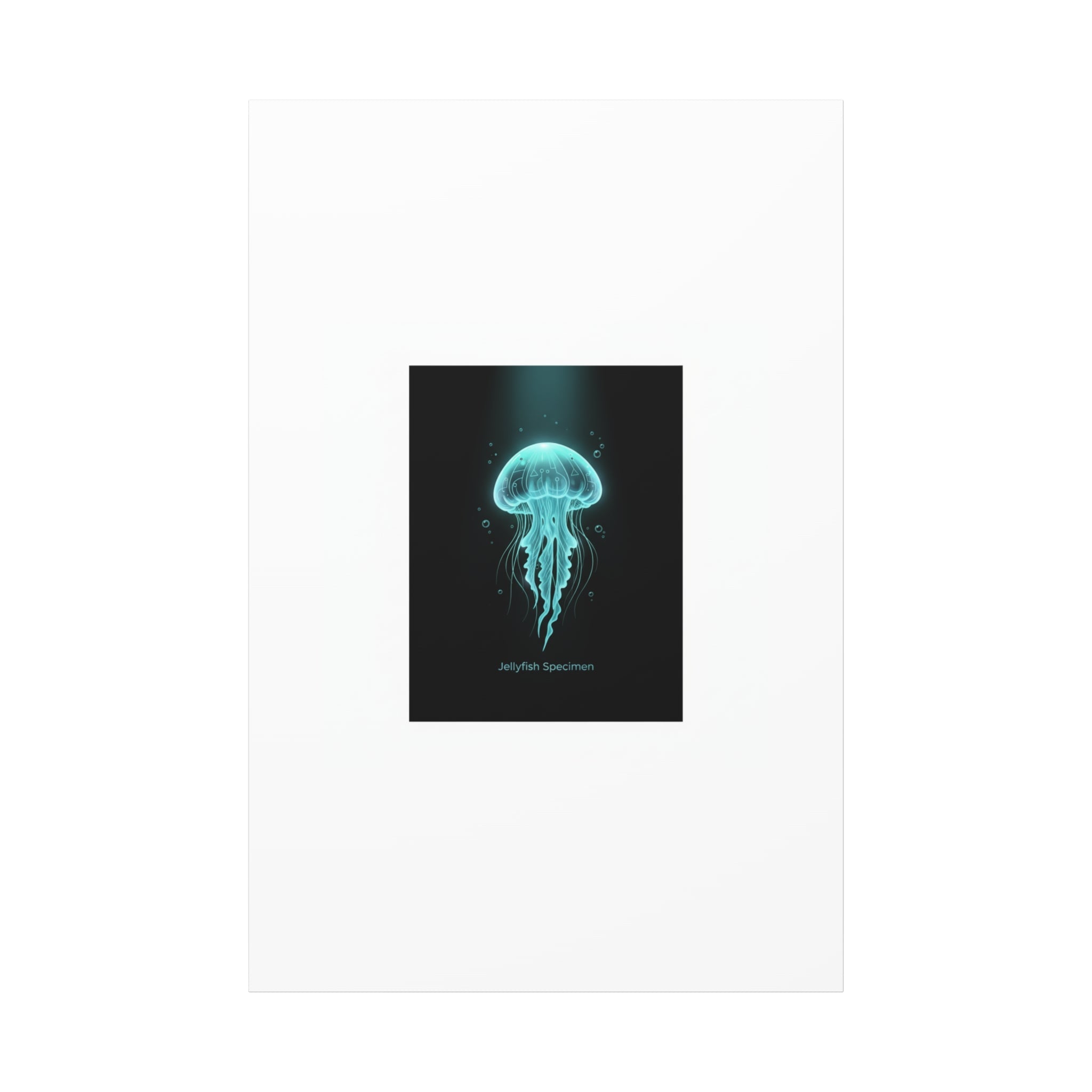 Bioluminescent Jellyfish Art Canvas | Deep Sea Aesthetic, Neon Glow