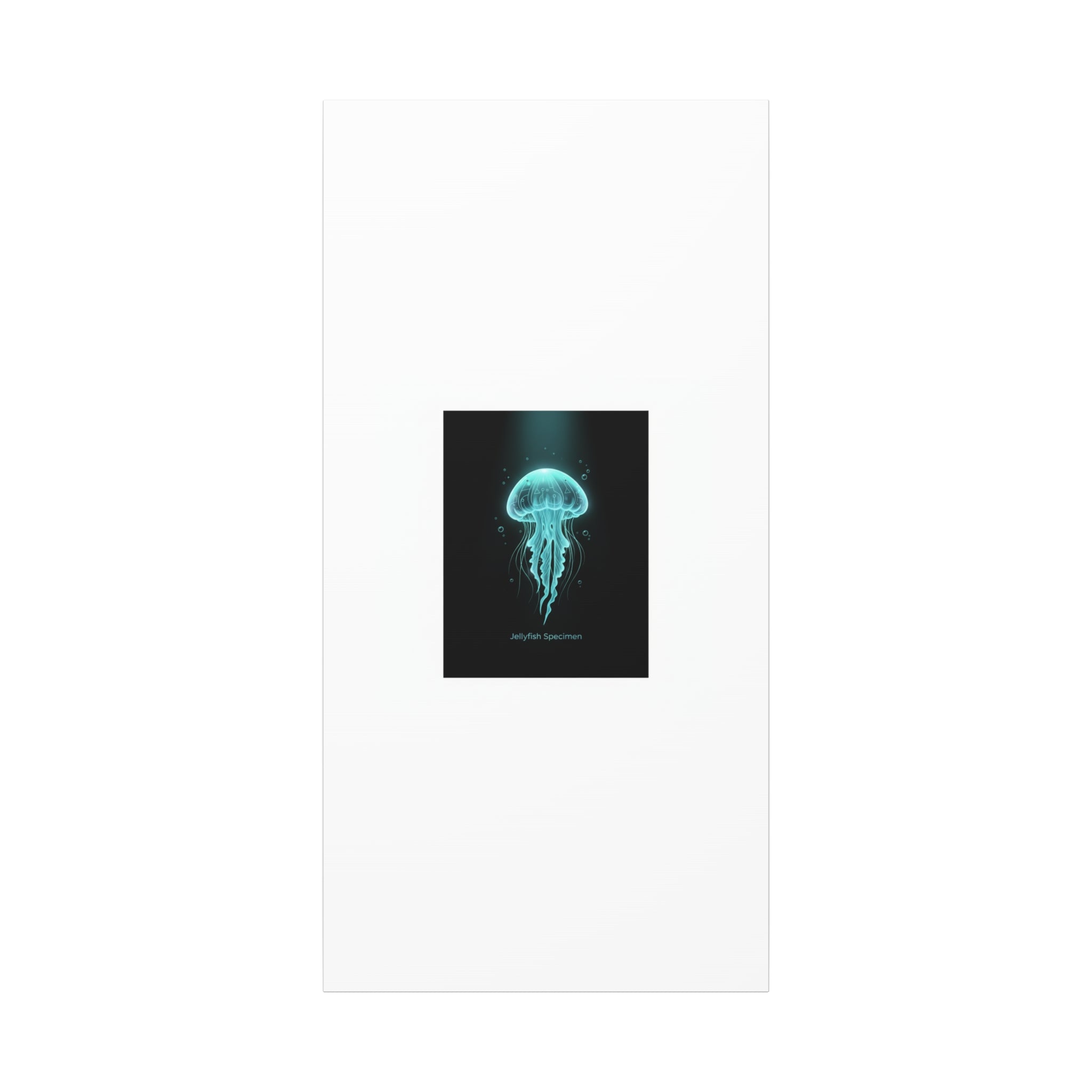 Bioluminescent Jellyfish Art Canvas | Deep Sea Aesthetic, Neon Glow