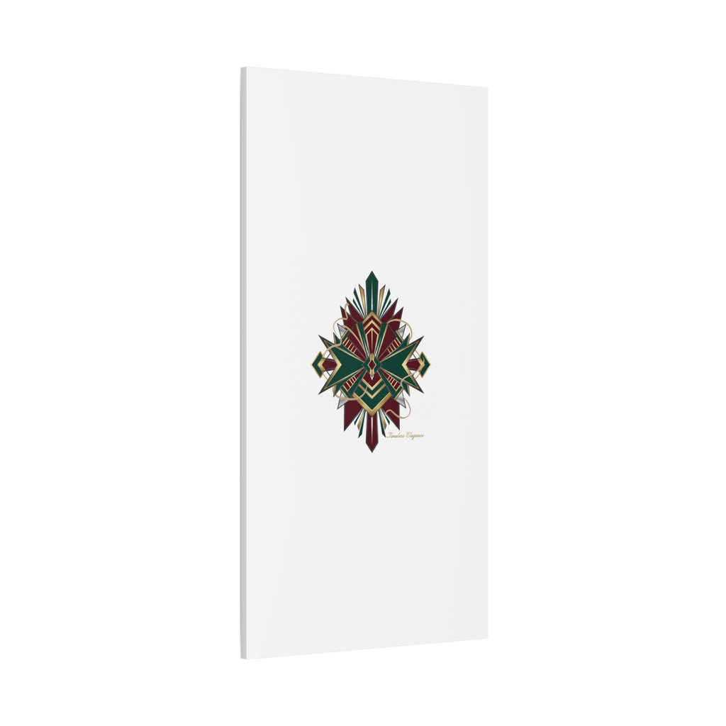 Art Deco geometric brass print Canvas | Neo-Deco chrome & gold fan motif