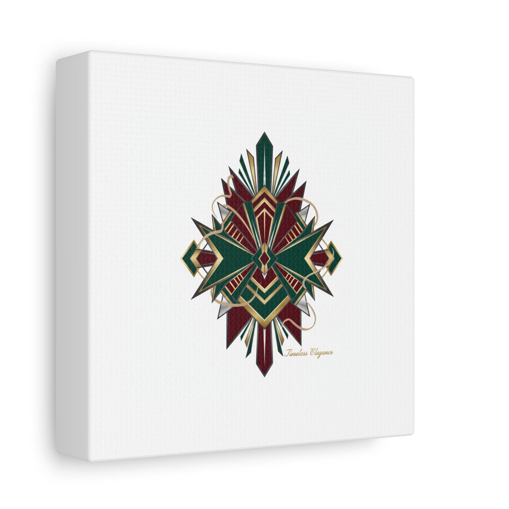 Art Deco geometric brass print Canvas | Neo-Deco chrome & gold fan motif