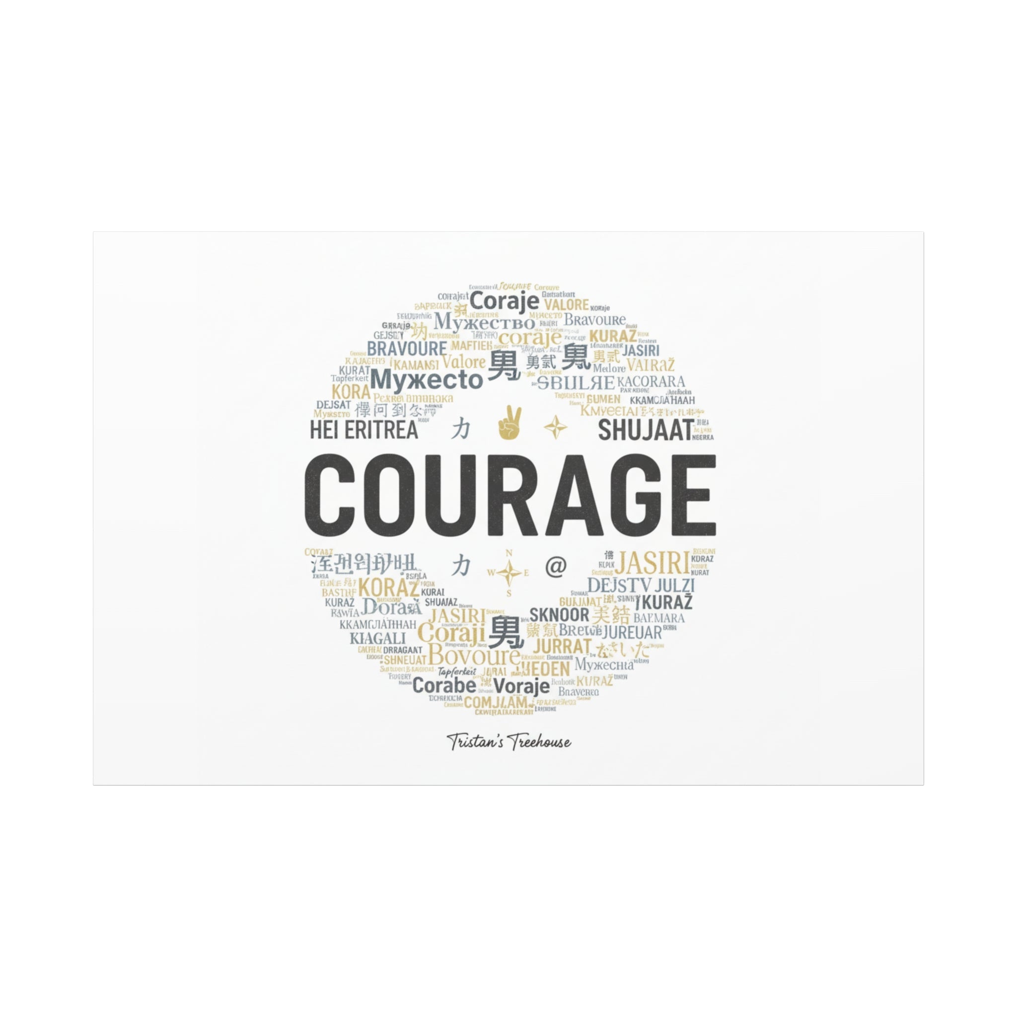 Courage Word Cloud Canvas | Fresh-Start Minimalism art print