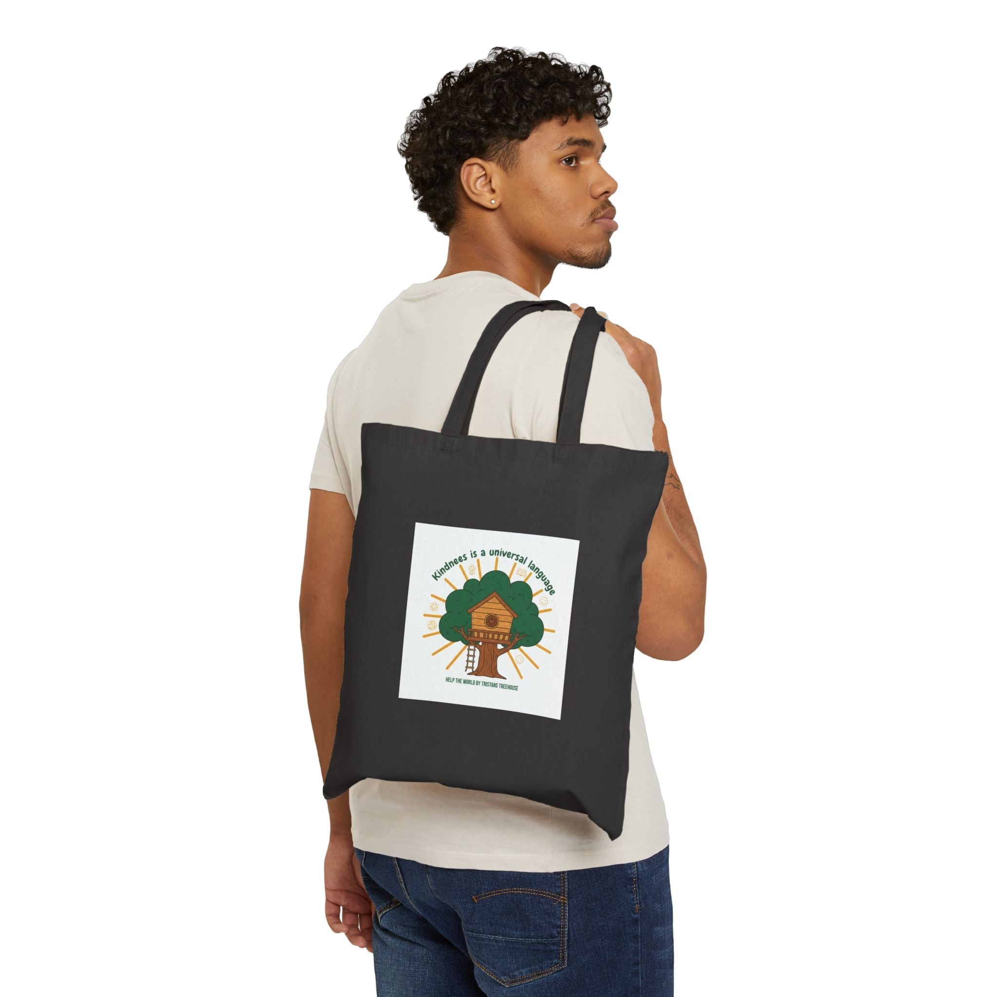 Cute Treehouse Illustration Tote | eco humor, sustainable living