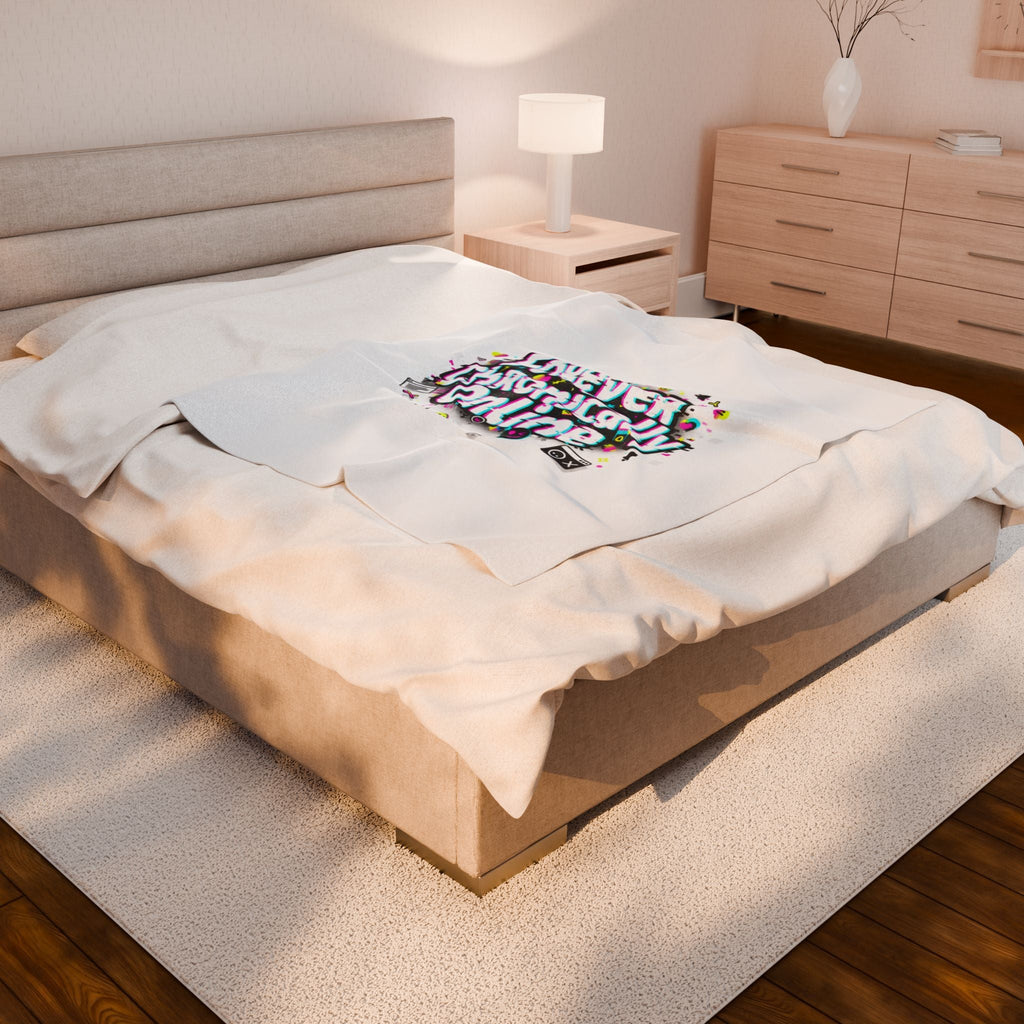 Forever Chronically Online Velveteen Blanket | brainrot, internet meme culture