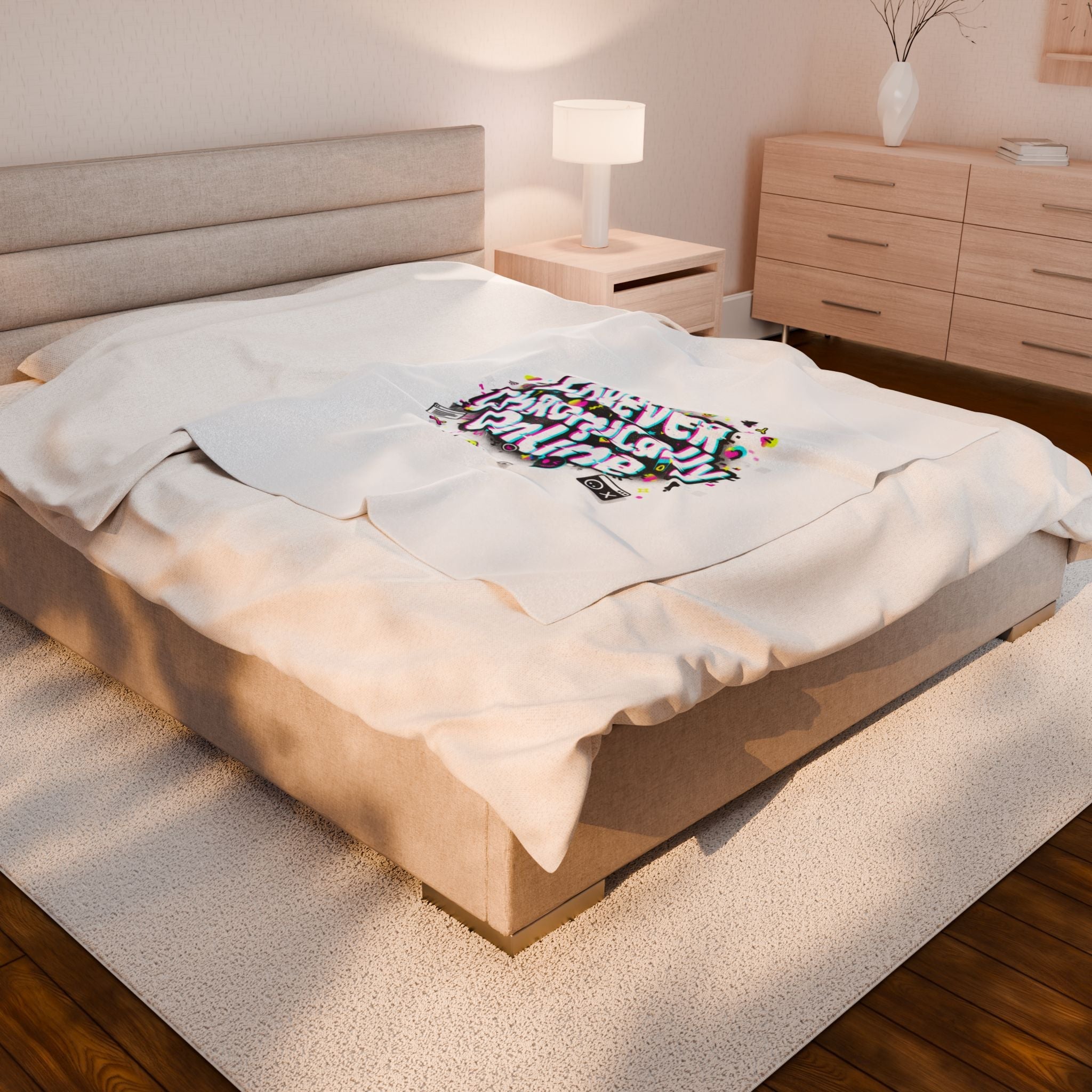 Forever Chronically Online Velveteen Blanket | brainrot, internet meme culture