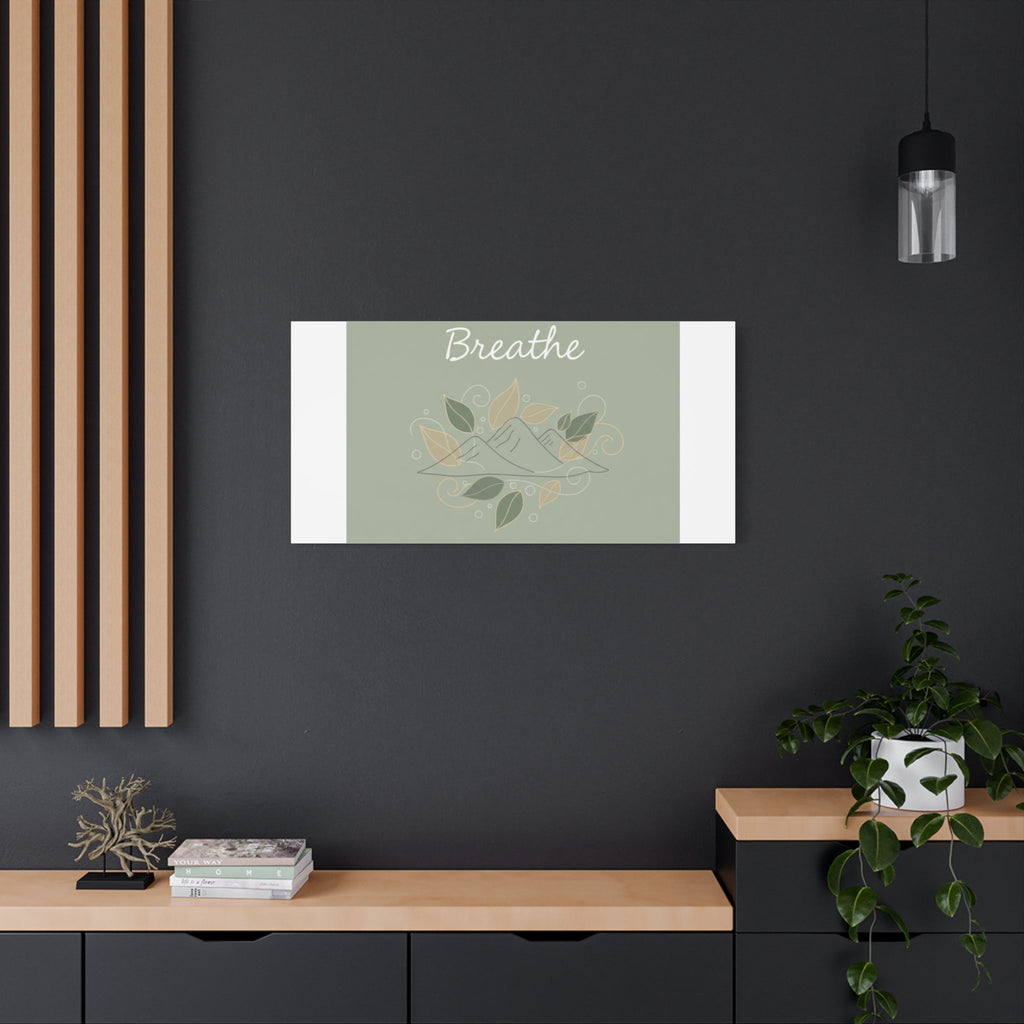 Breathe Mountain Line Canvas | Nature Symbols, Minimal Forest Wall Art