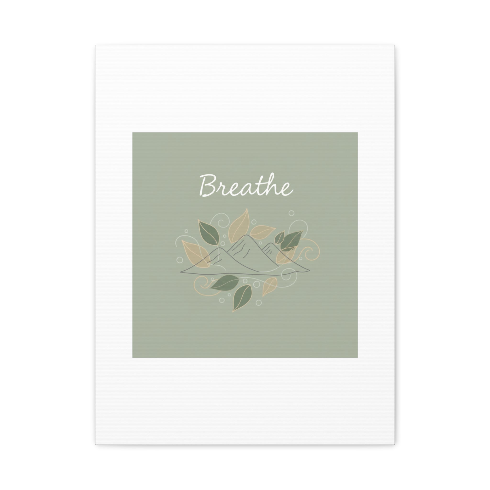 Breathe Mountain Line Canvas | Nature Symbols, Minimal Forest Wall Art