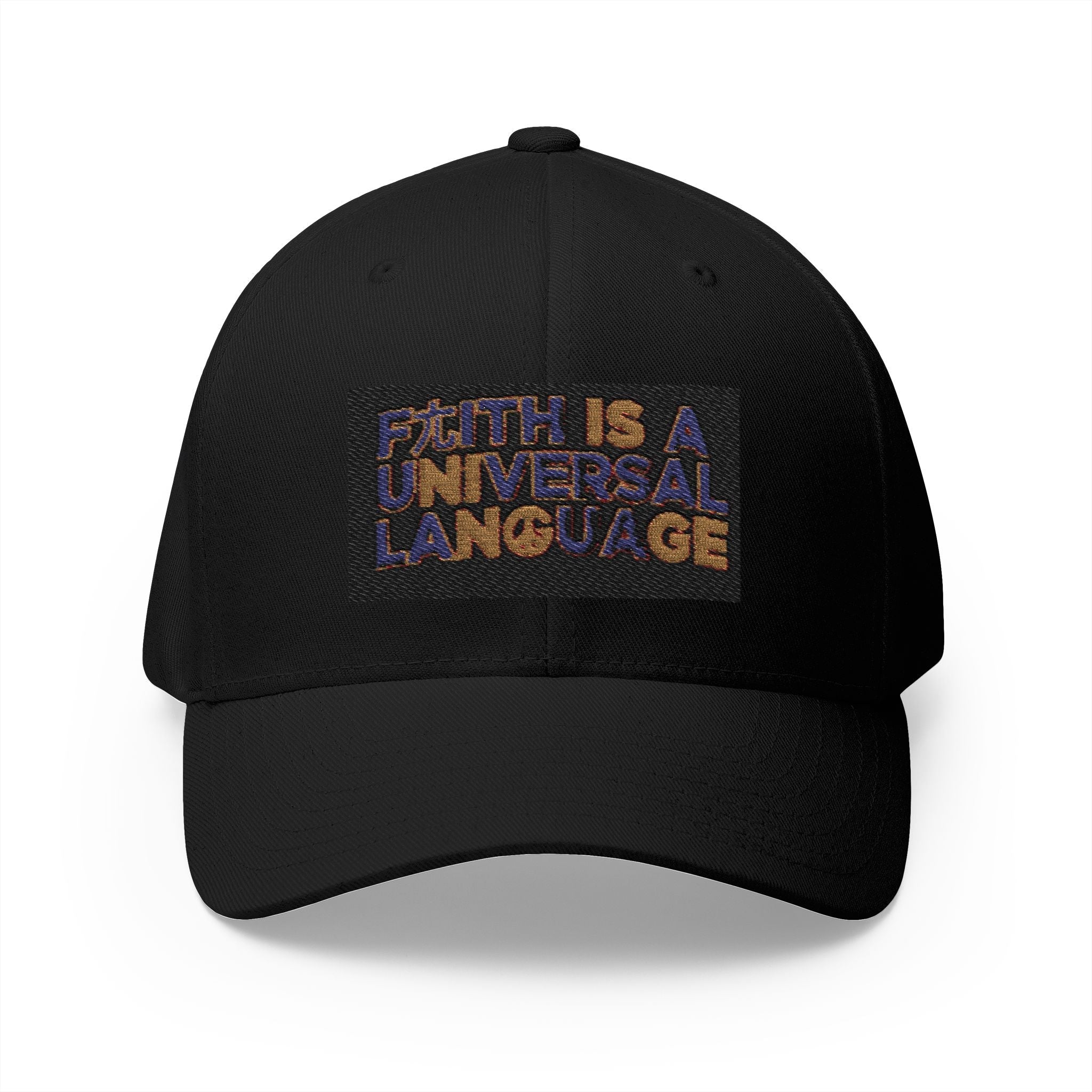 Embroidered 'Faith Is A Universal Language' Closed-Back Cap