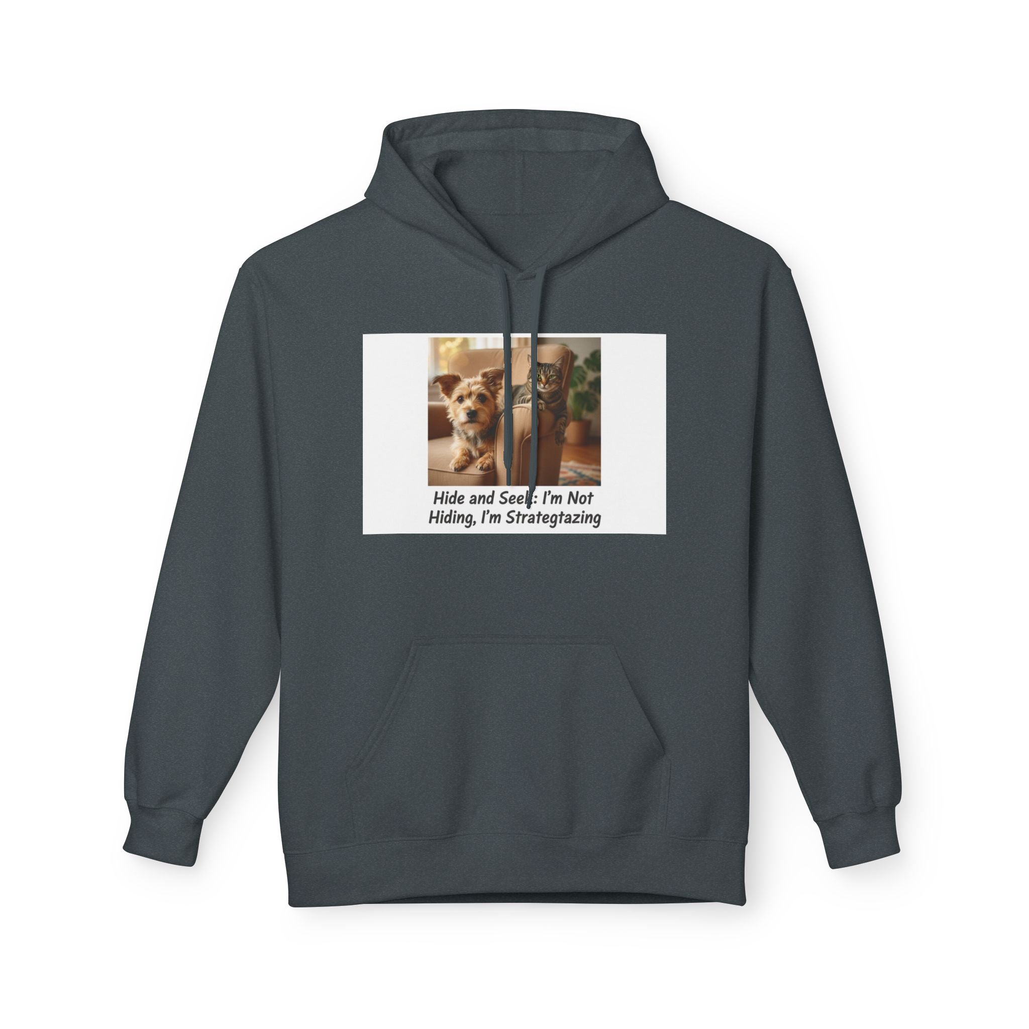 Cute Dog Meme Hoodie — "Hide and Seek; I’m Not Hiding, I’m Strategizing"