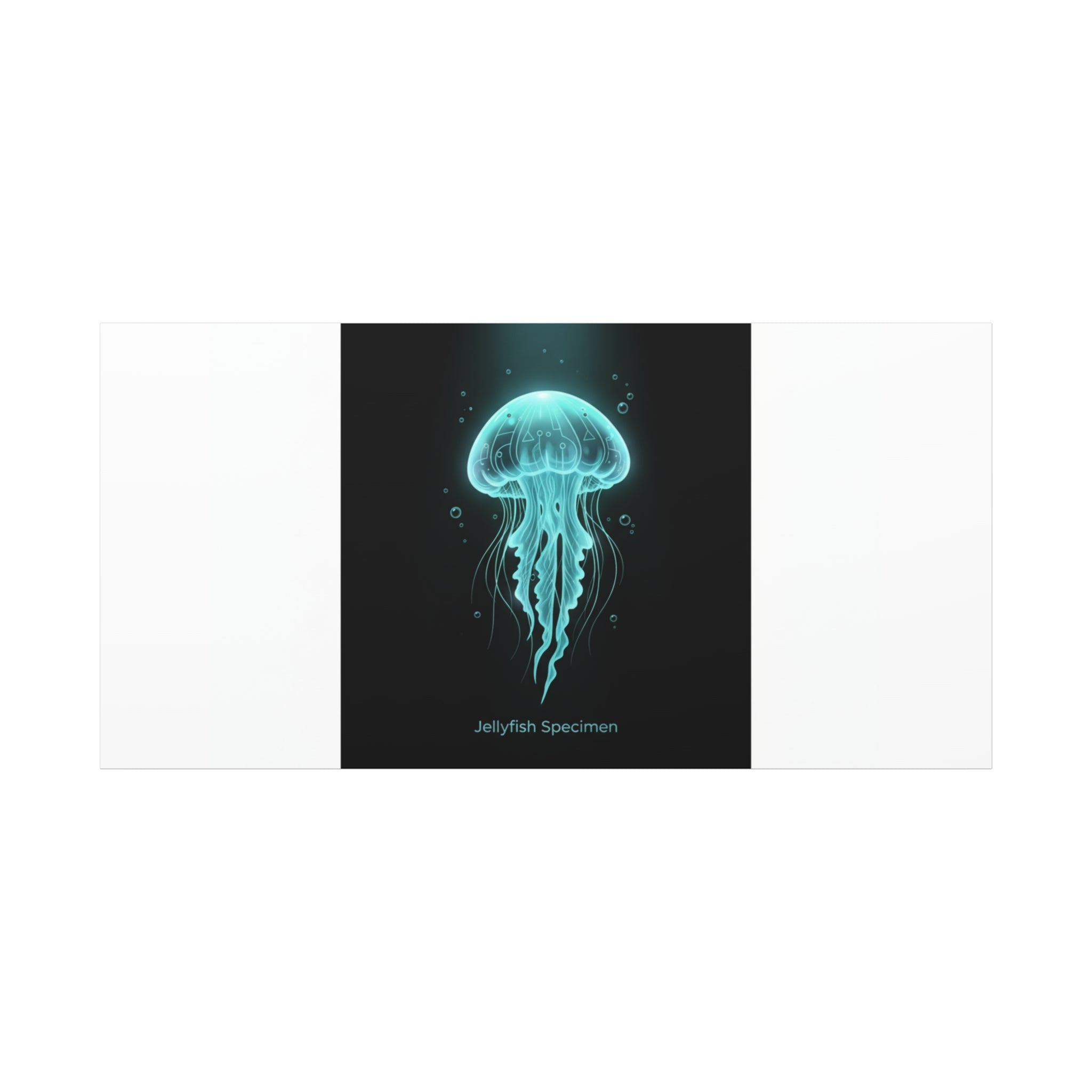 Bioluminescent Jellyfish Art Canvas | Deep Sea Aesthetic, Neon Glow