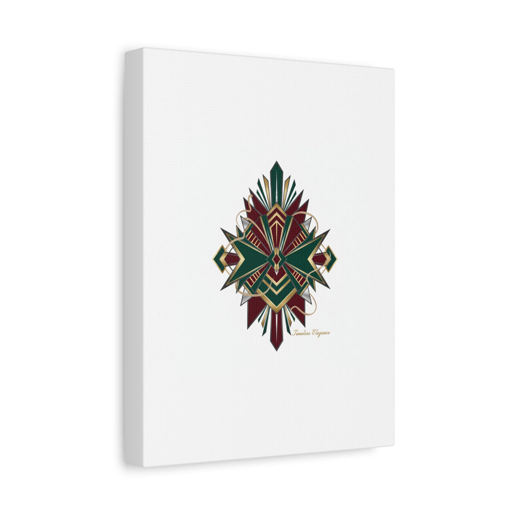Art Deco geometric brass print Canvas | Neo-Deco chrome & gold fan motif