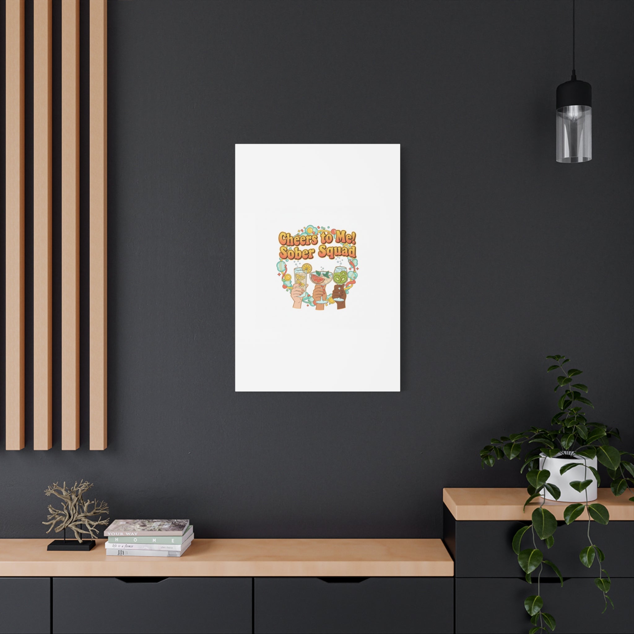 Cheers to Me Sober Squad Canvas | Dry January Mocktail Art