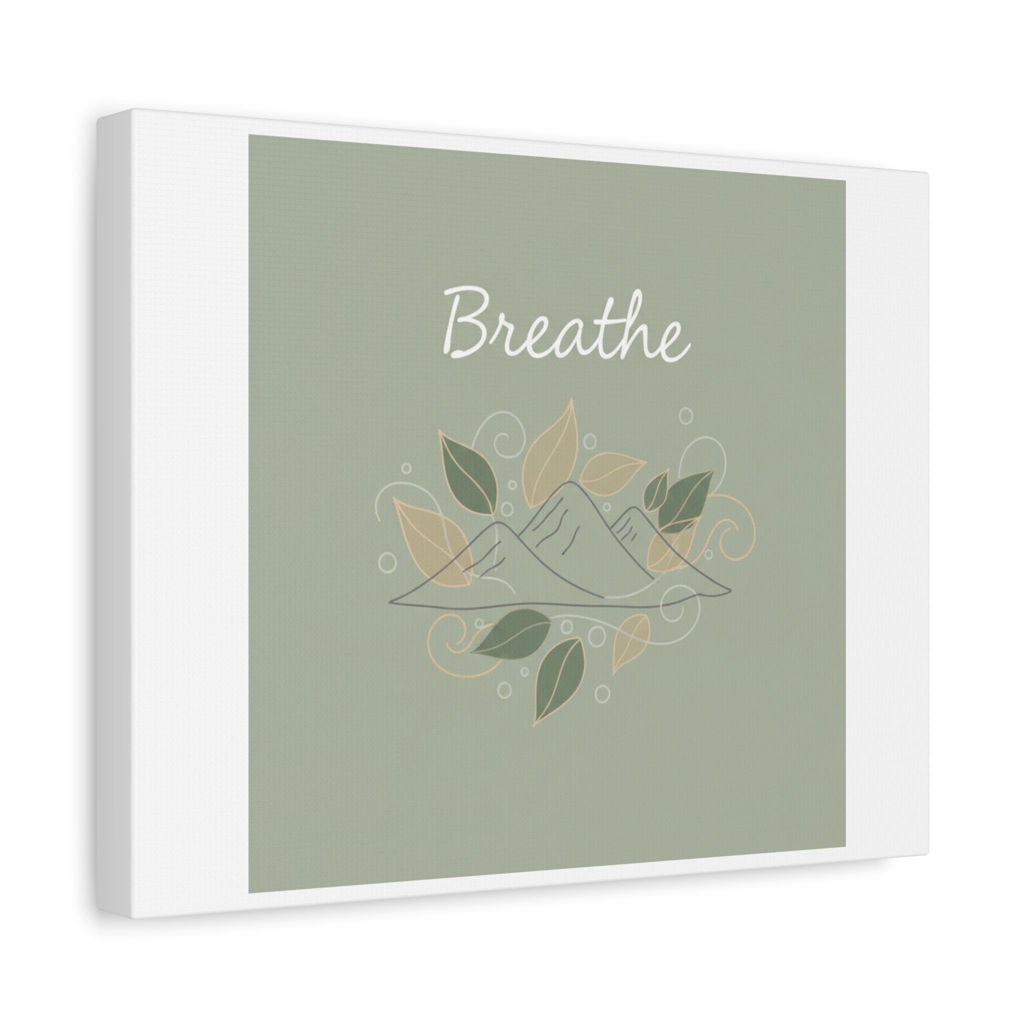 Breathe Mountain Line Canvas | Nature Symbols, Minimal Forest Wall Art