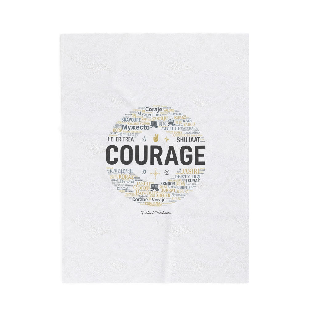 Courage word circle Velveteen Blanket | Fresh-Start minimal blank slate design