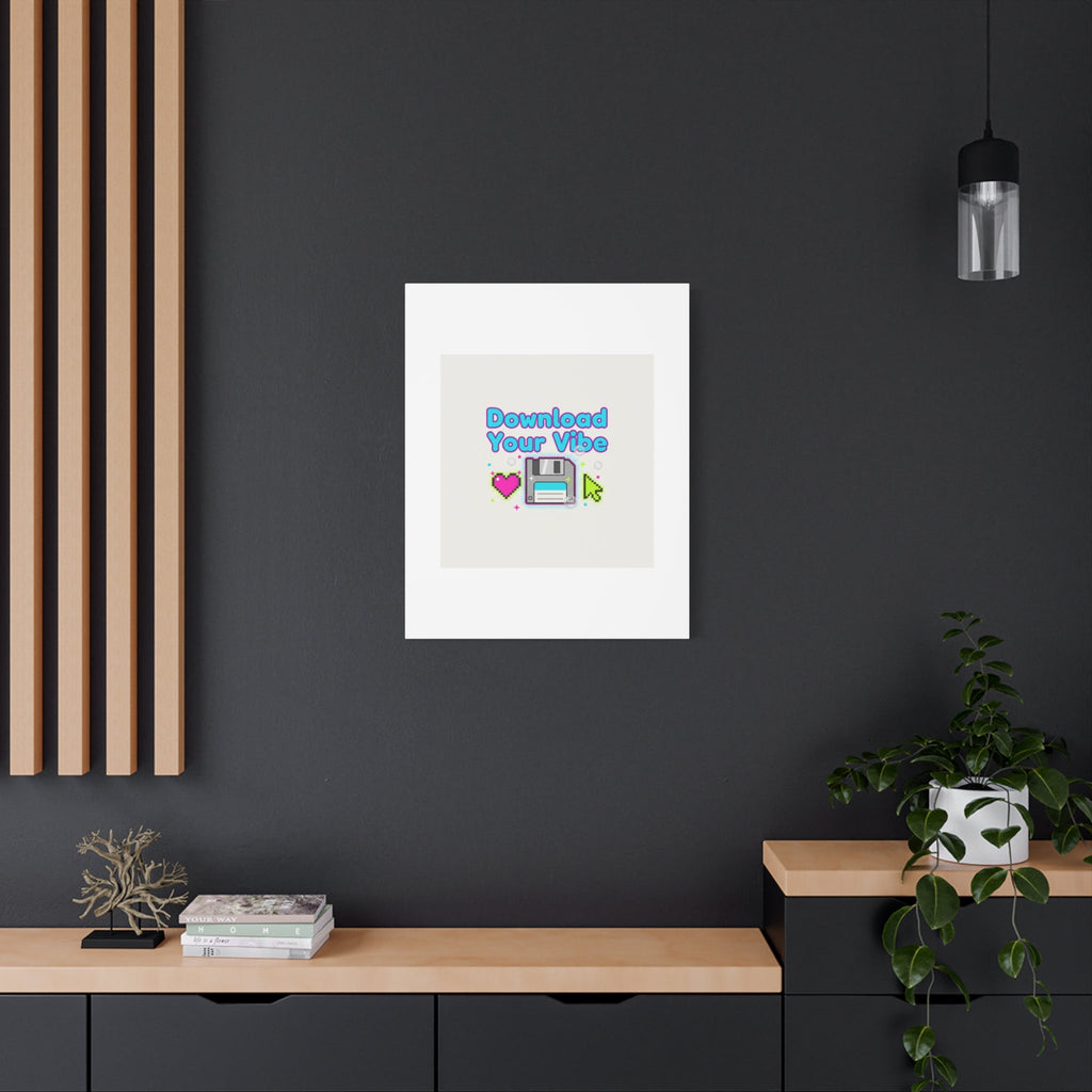 Download Your Vibe Canvas | Y2K Retro Tech, Pixel Floppy Disk Poster