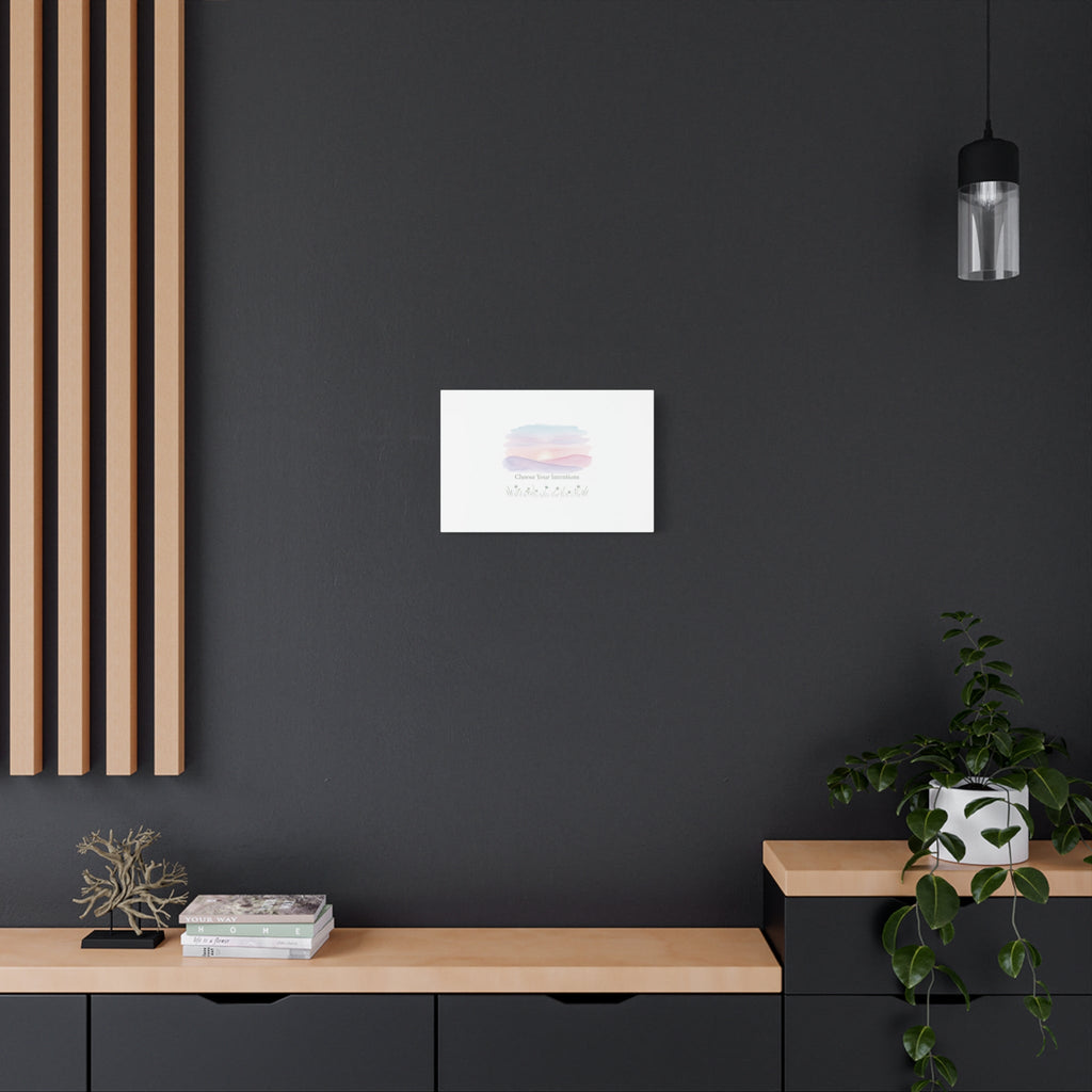 Choose Your Intentions Canvas, soft wellness poster, pastel gradient mindfulness art