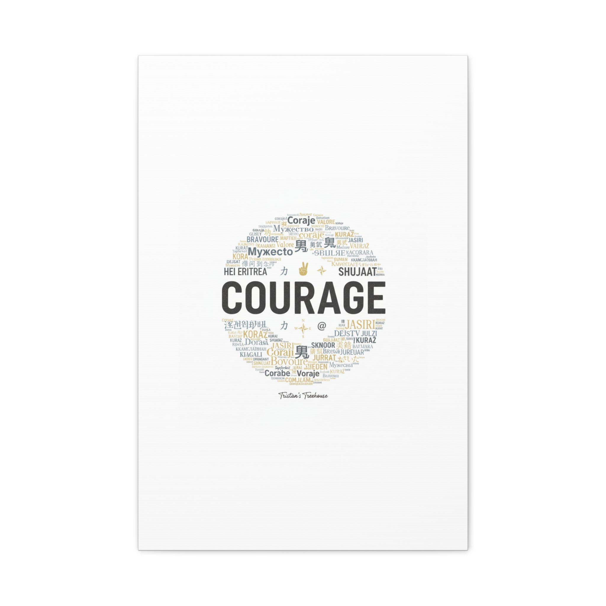 Courage Word Cloud Canvas | Fresh-Start Minimalism art print
