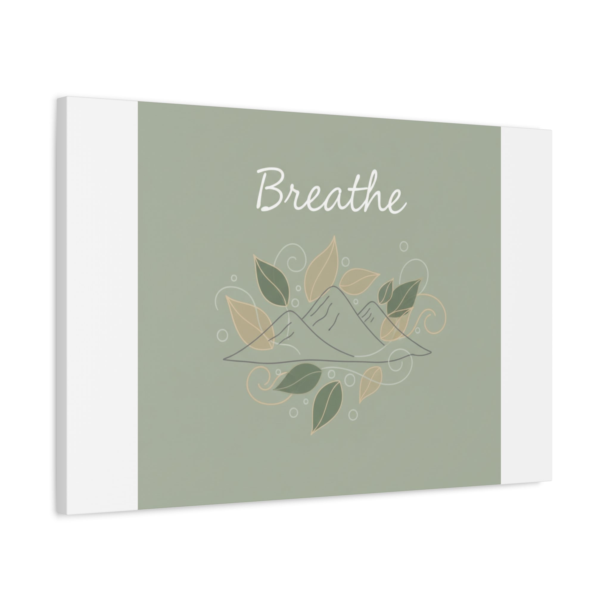 Breathe Mountain Line Canvas | Nature Symbols, Minimal Forest Wall Art