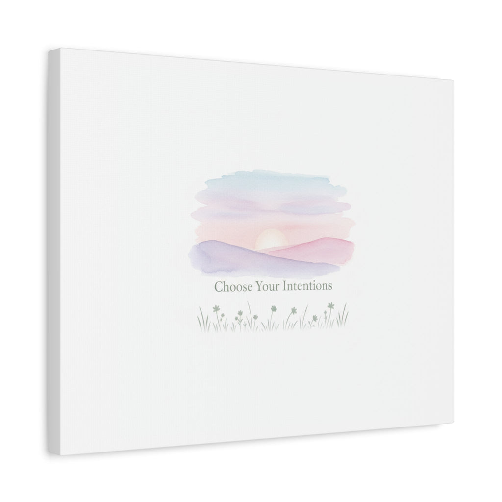 Choose Your Intentions Canvas, soft wellness poster, pastel gradient mindfulness art