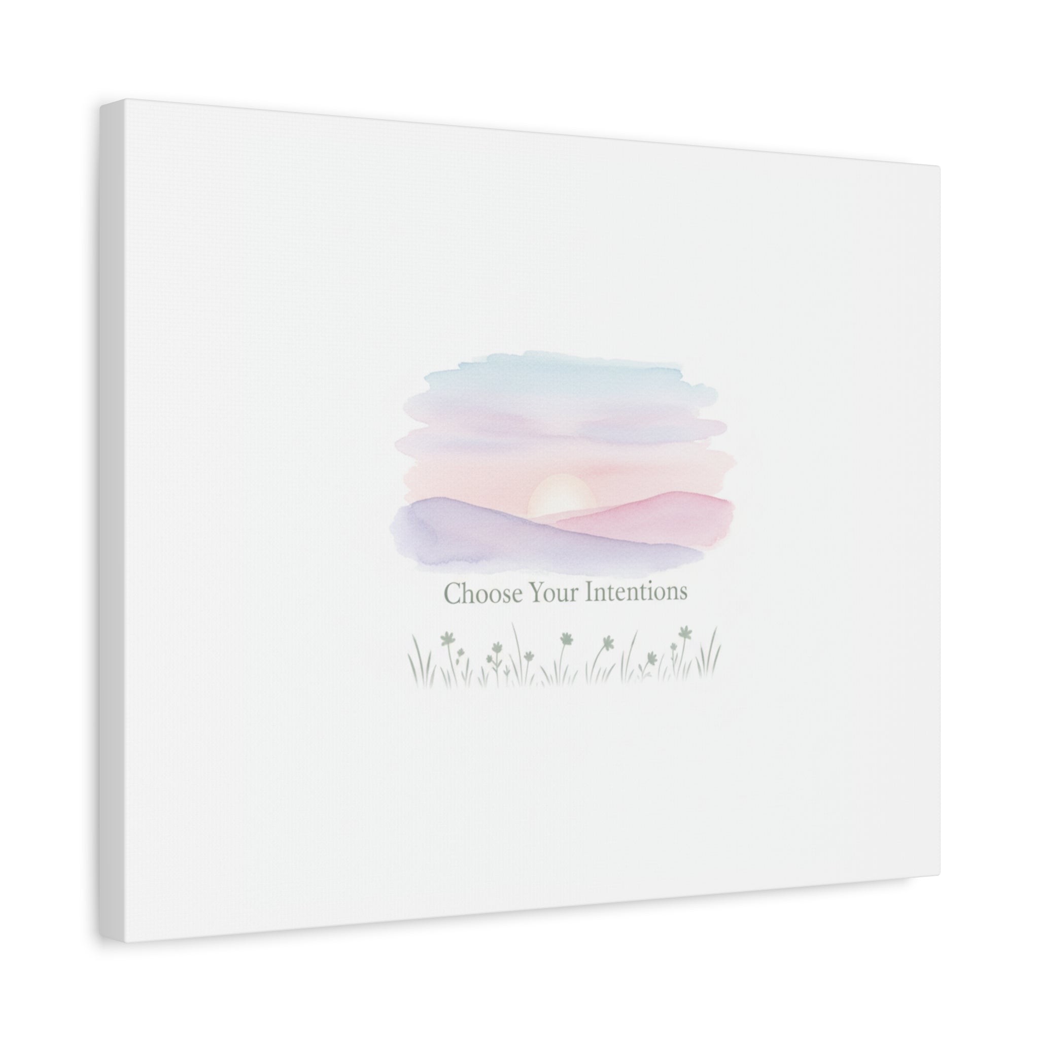 Choose Your Intentions Canvas, soft wellness poster, pastel gradient mindfulness art