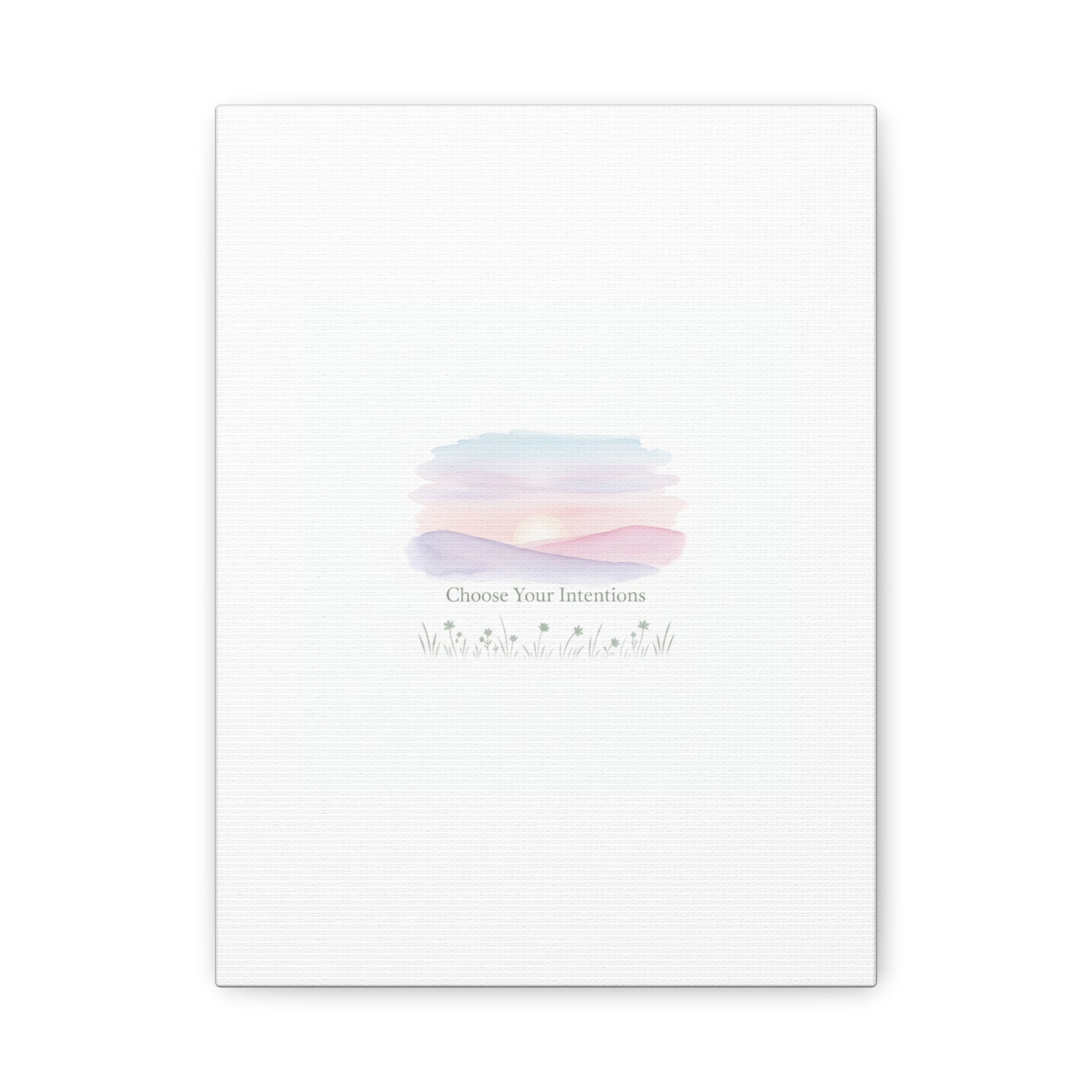 Choose Your Intentions Canvas, soft wellness poster, pastel gradient mindfulness art