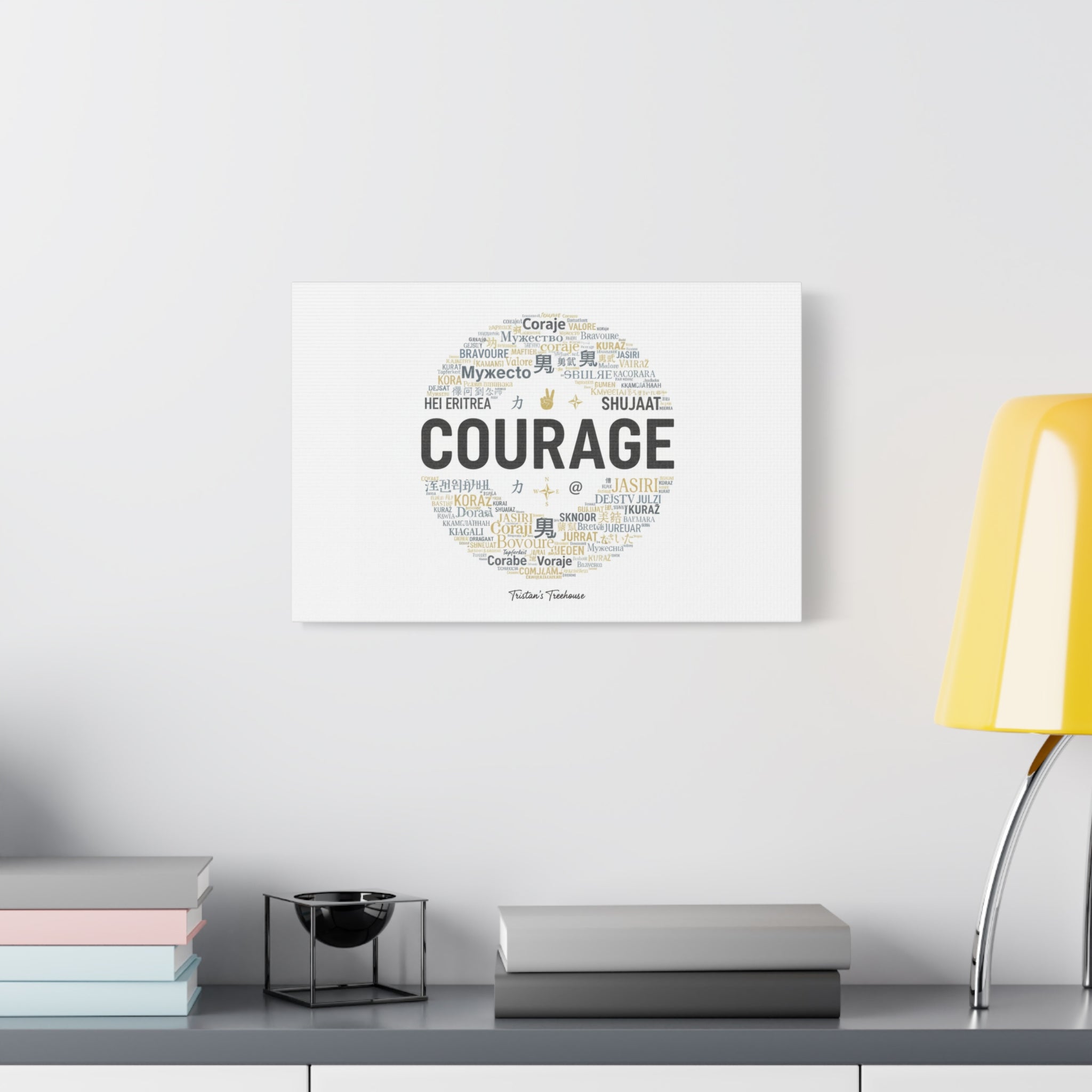 Courage Word Cloud Canvas | Fresh-Start Minimalism art print