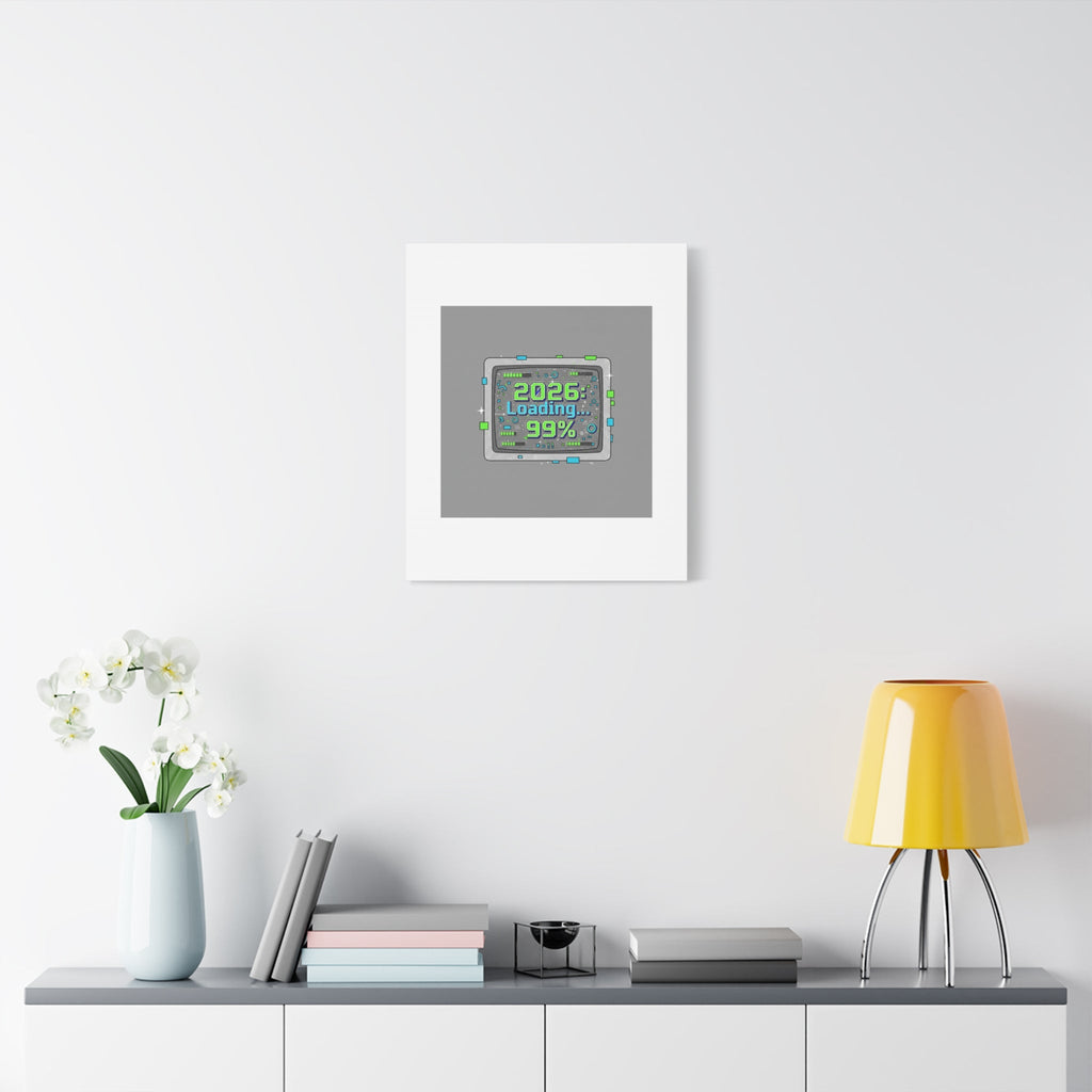 2026 Loading 99% Canvas | NYE countdown, retro system interface