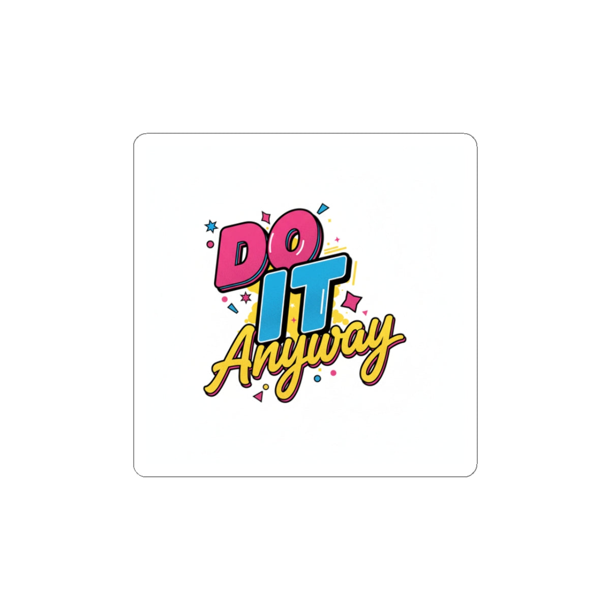 Bold Stacked Typography Sticker | Maximalist Font, Color-Block Type