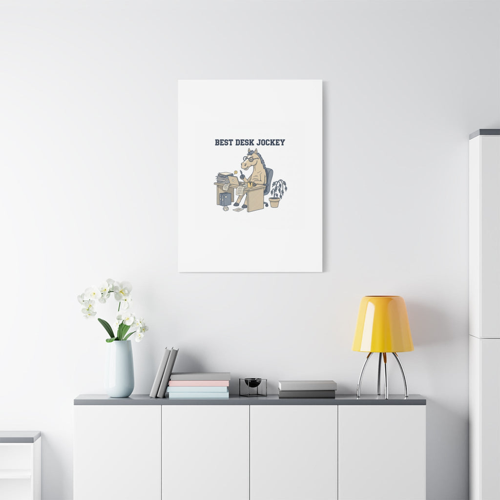 Best Desk Jockey Canvas, Workhorse Office Art | Corporate Burnout Parody