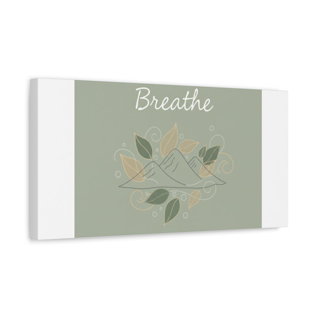 Breathe Mountain Line Canvas | Nature Symbols, Minimal Forest Wall Art
