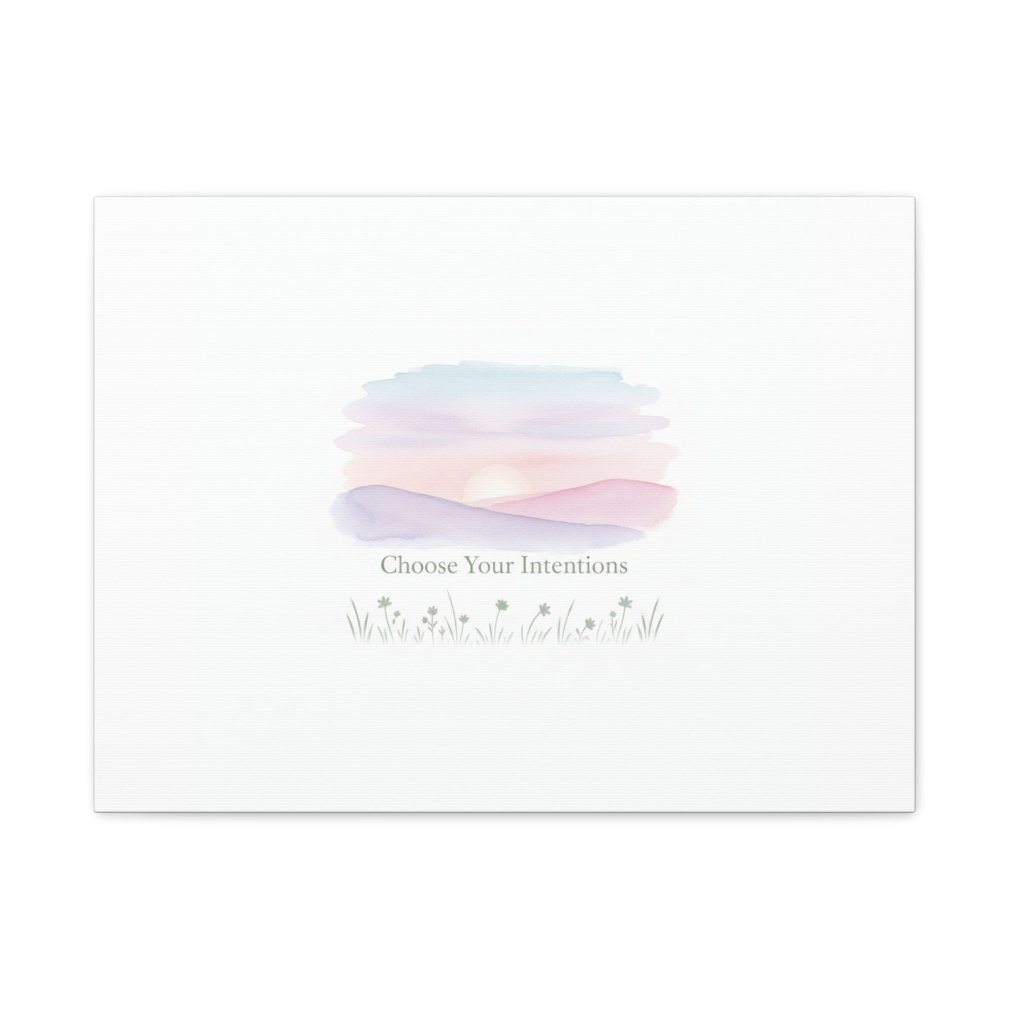Choose Your Intentions Canvas, soft wellness poster, pastel gradient mindfulness art