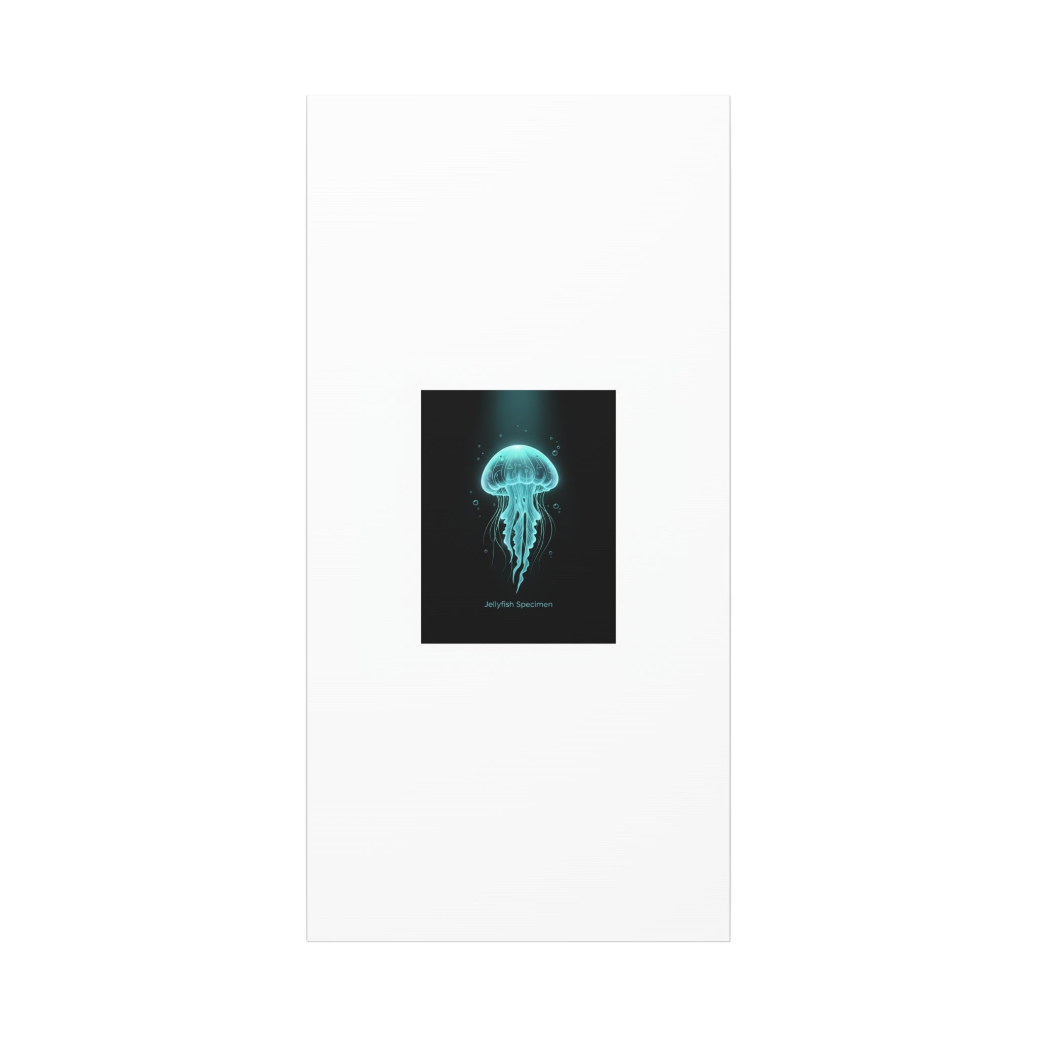 Bioluminescent Jellyfish Art Canvas | Deep Sea Aesthetic, Neon Glow