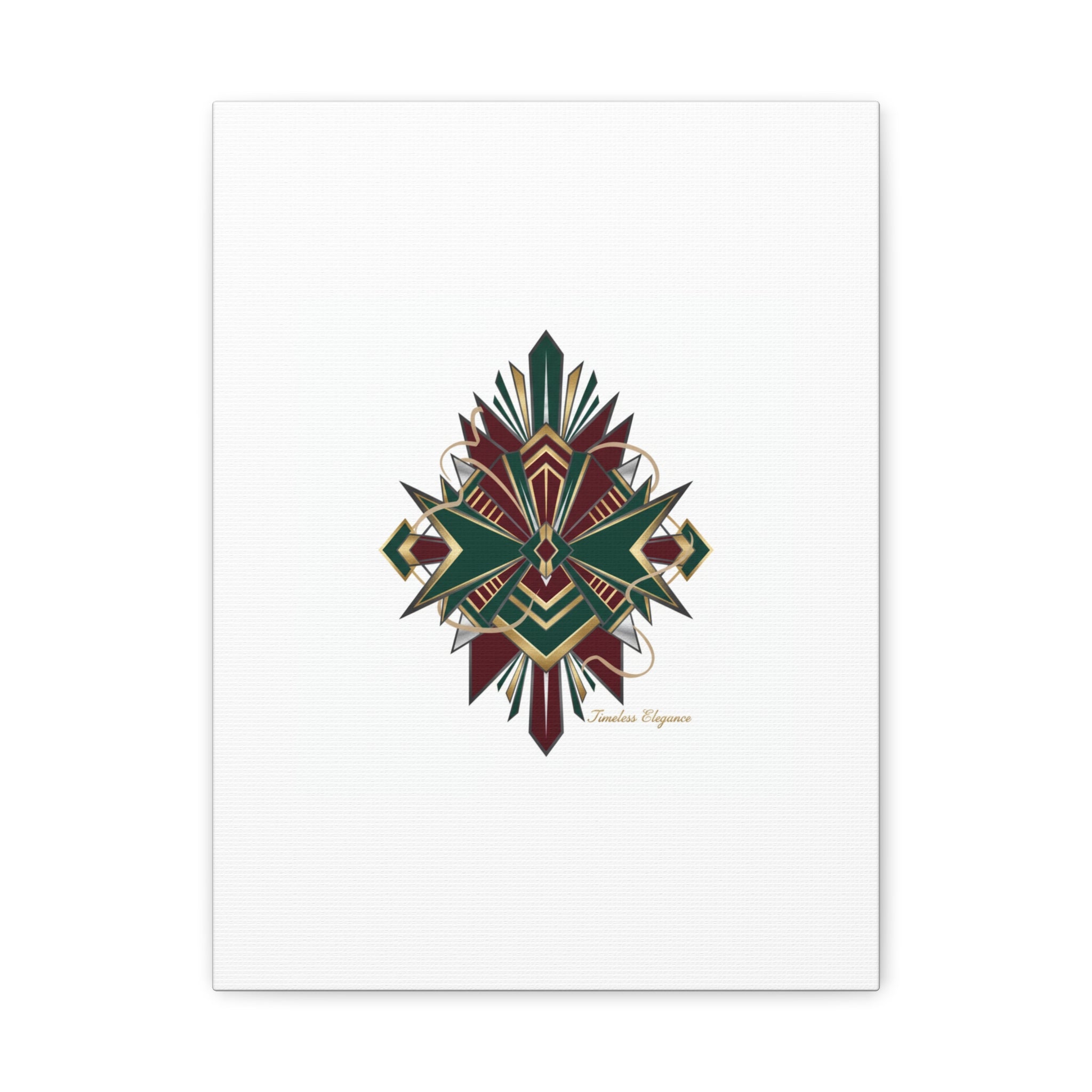 Art Deco geometric brass print Canvas | Neo-Deco chrome & gold fan motif