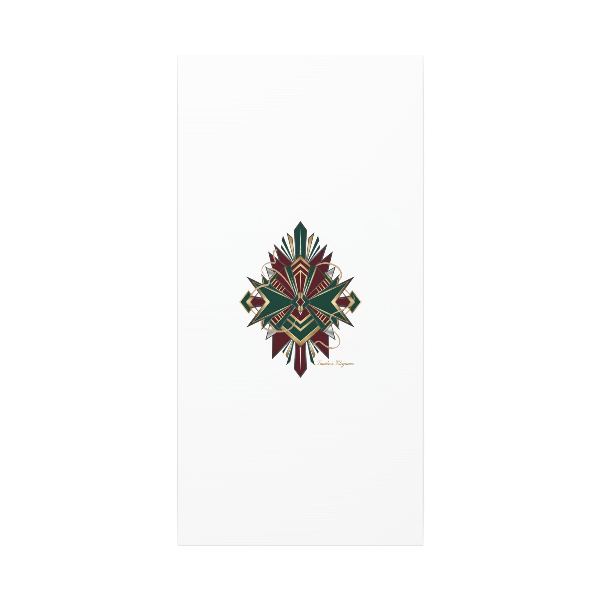 Art Deco geometric brass print Canvas | Neo-Deco chrome & gold fan motif