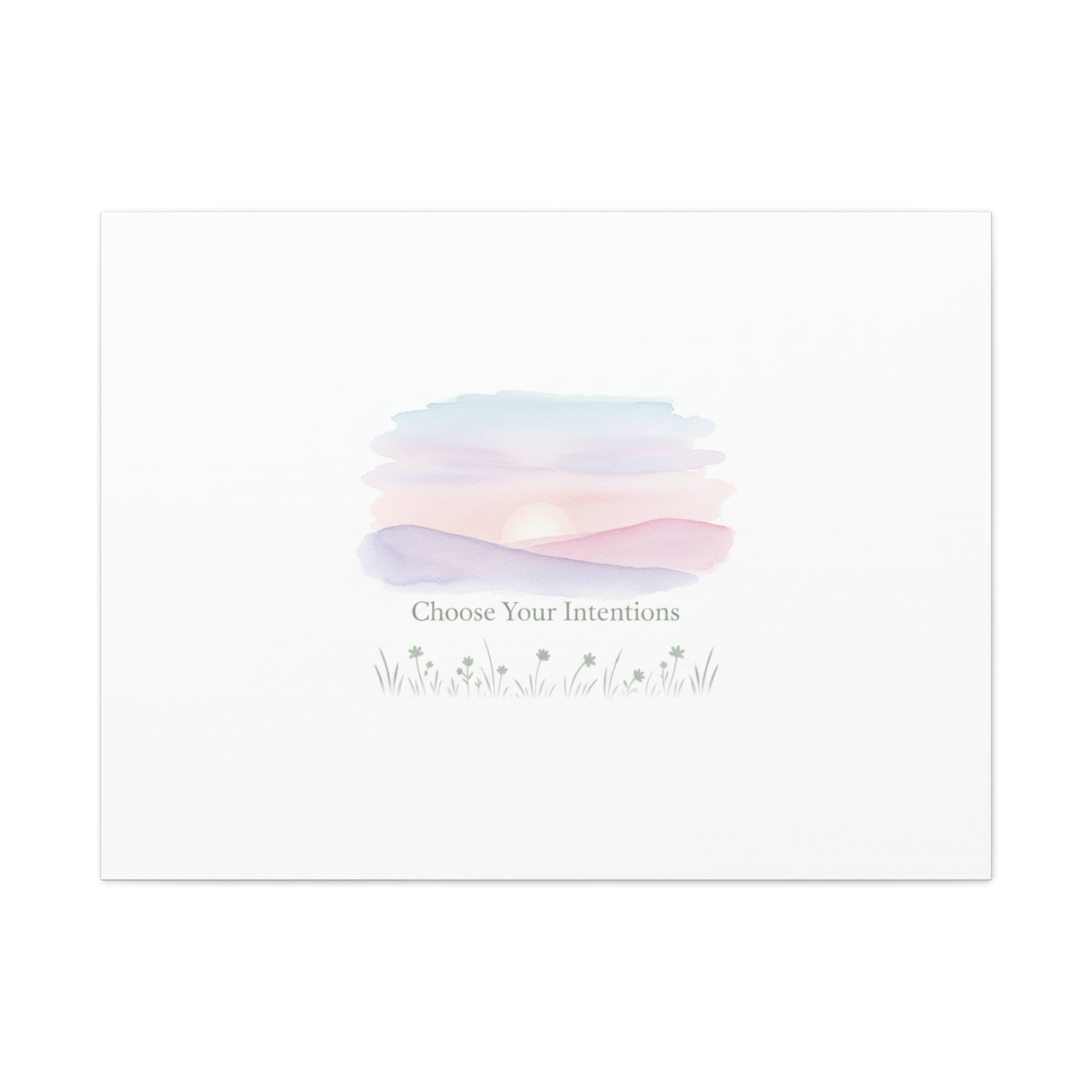 Choose Your Intentions Canvas, soft wellness poster, pastel gradient mindfulness art